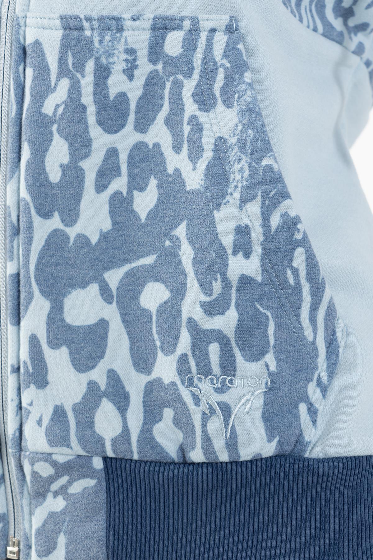 Maraton Comfort Kadın Kapüşonlu Sisli Mavi Tracktop - 7