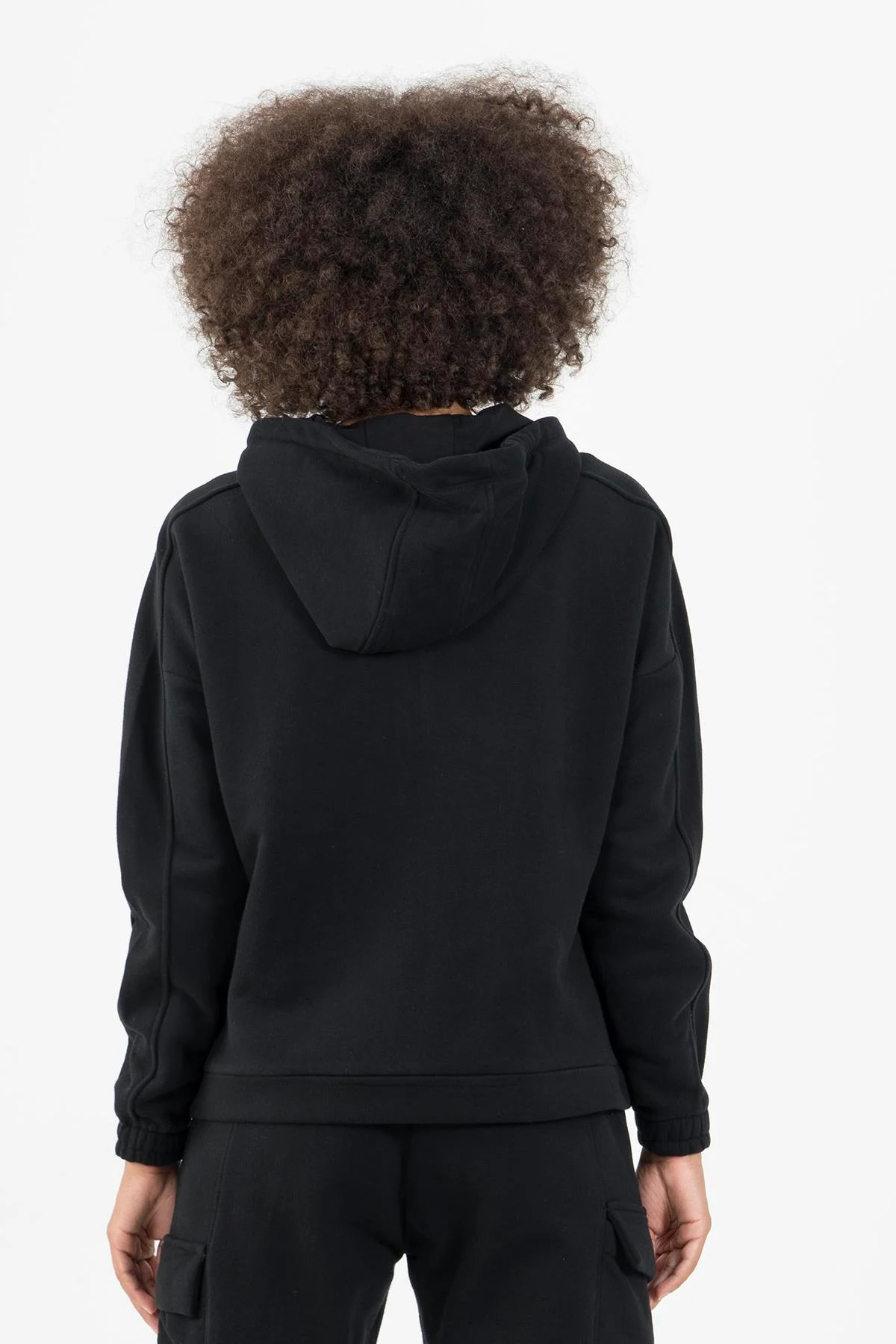 Maraton Comfort Kadın Kapüşonlu Siyah- Tracktop - 3