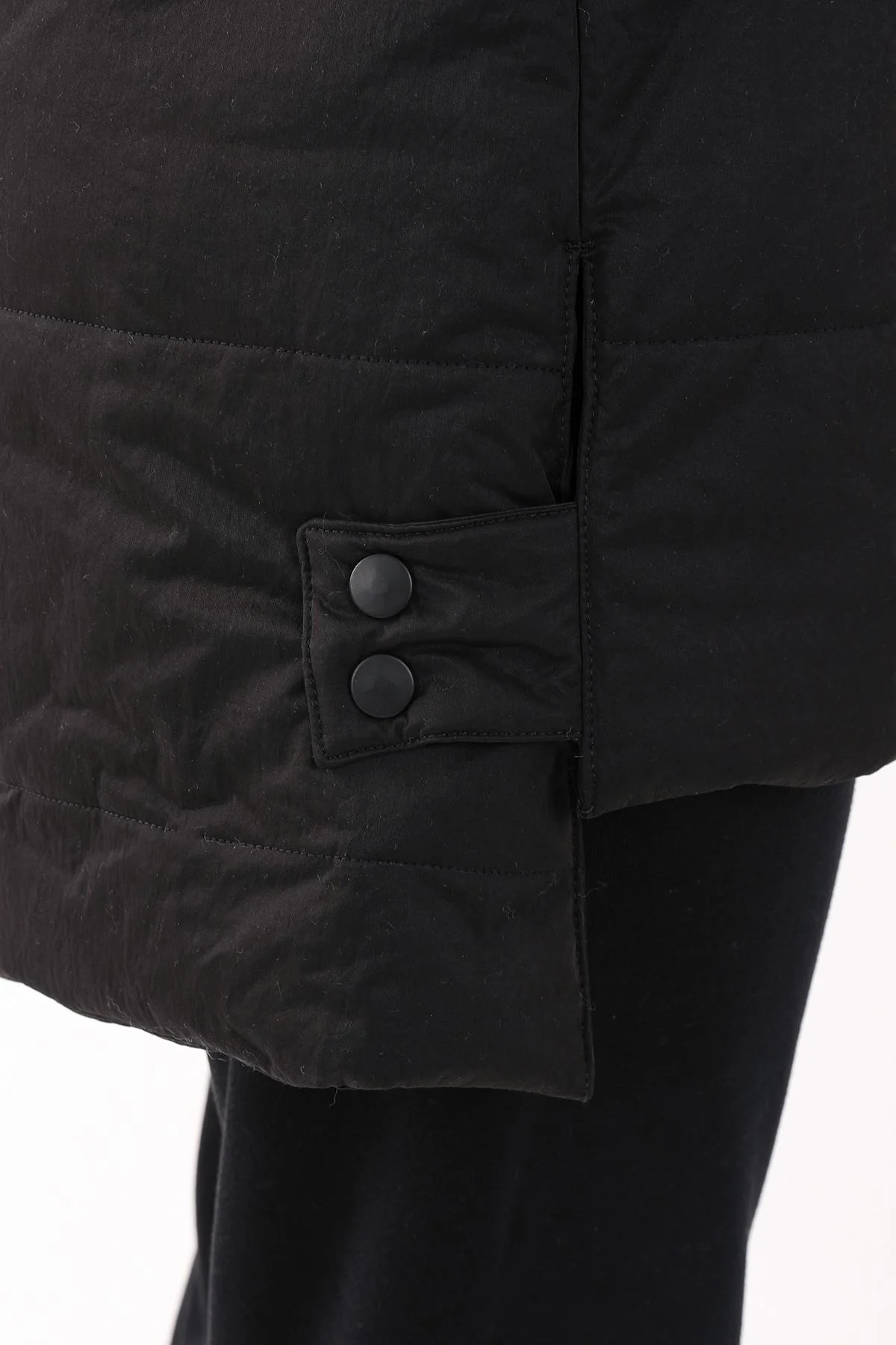 Maraton Comfort Kadın Kapüşonlu Siyah Yelek - 8