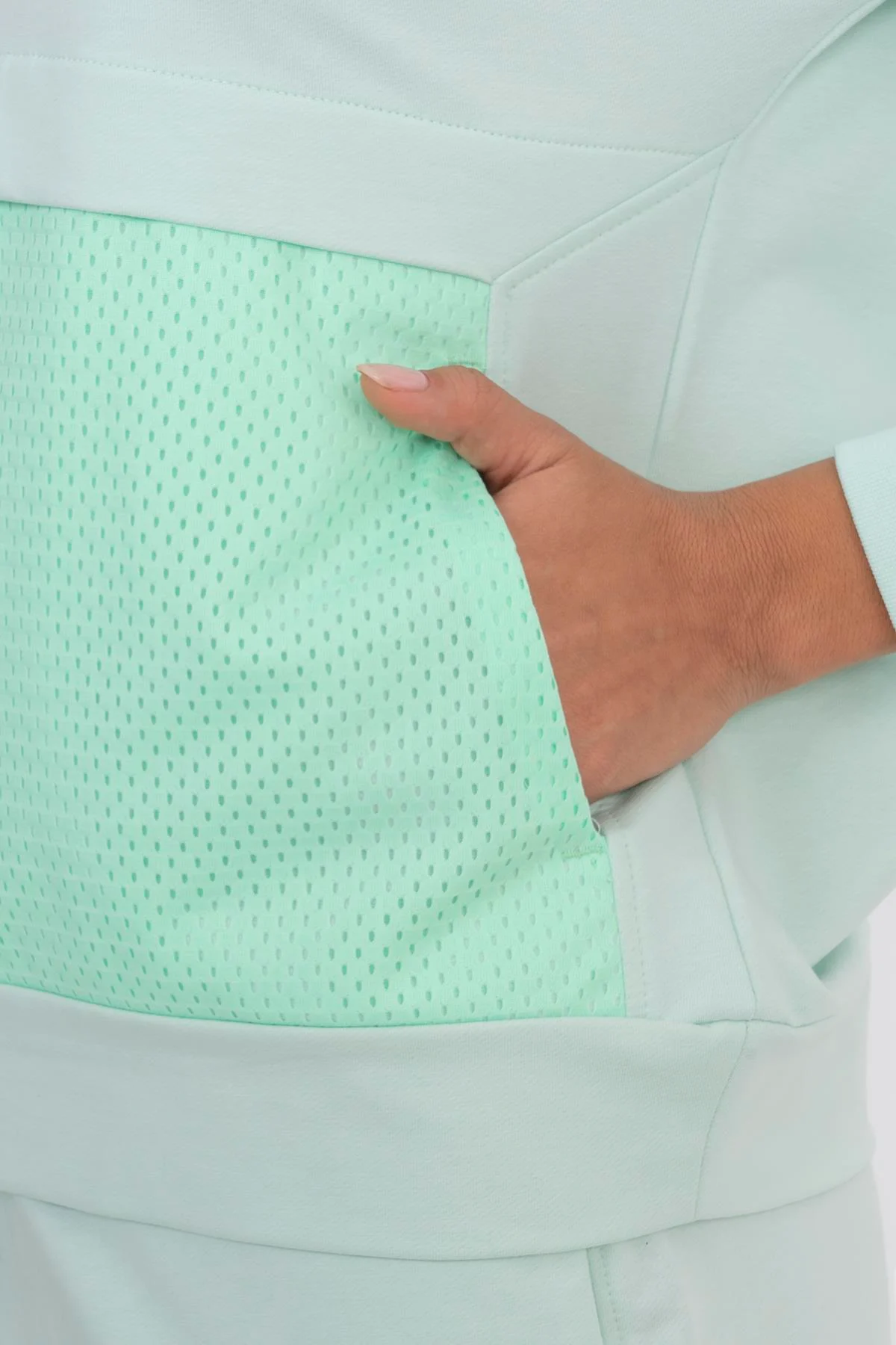 Maraton Comfort Kadın Kapüşonlu Su Yeşili Sweatshirt - 6