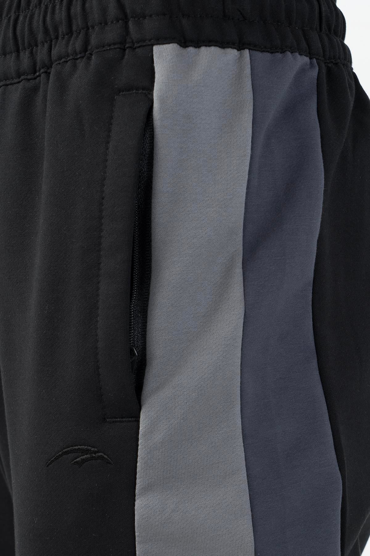 Maraton Comfort Kadın Ribana Paça Siyah Eşofman Altı - 7