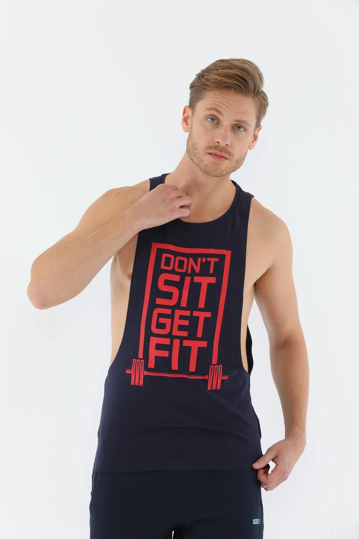 Maraton Erkek Bisiklet Yaka Açık Lacivert Atlet