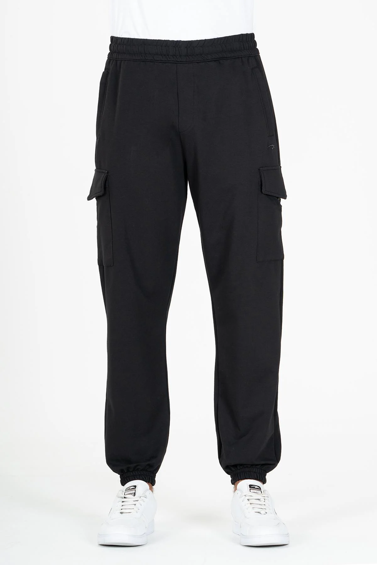 Maraton Oversize Erkek Ribana Paça Siyah- Eşofman Altı