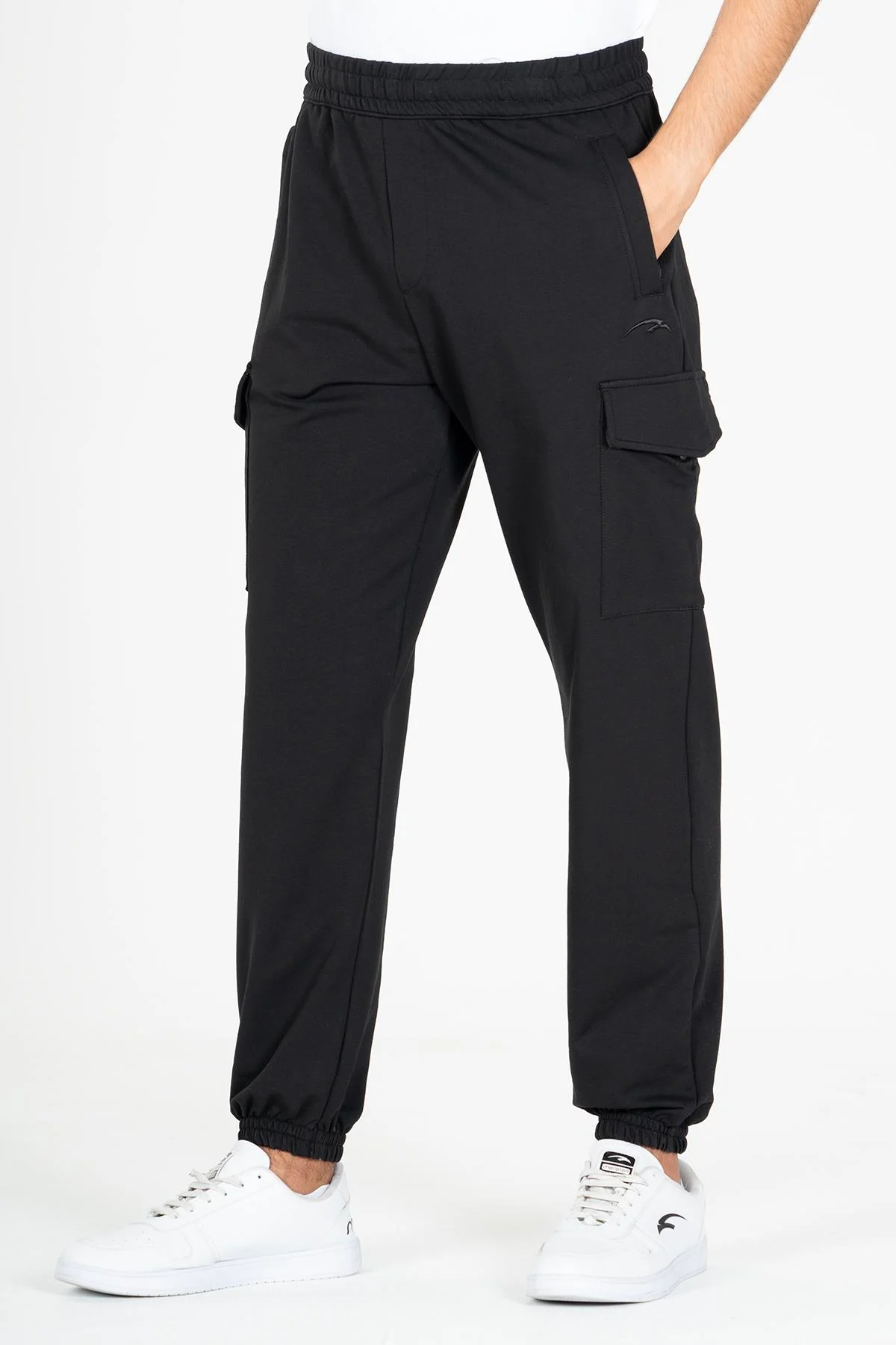 Maraton Oversize Erkek Ribana Paça Siyah- Eşofman Altı - 4