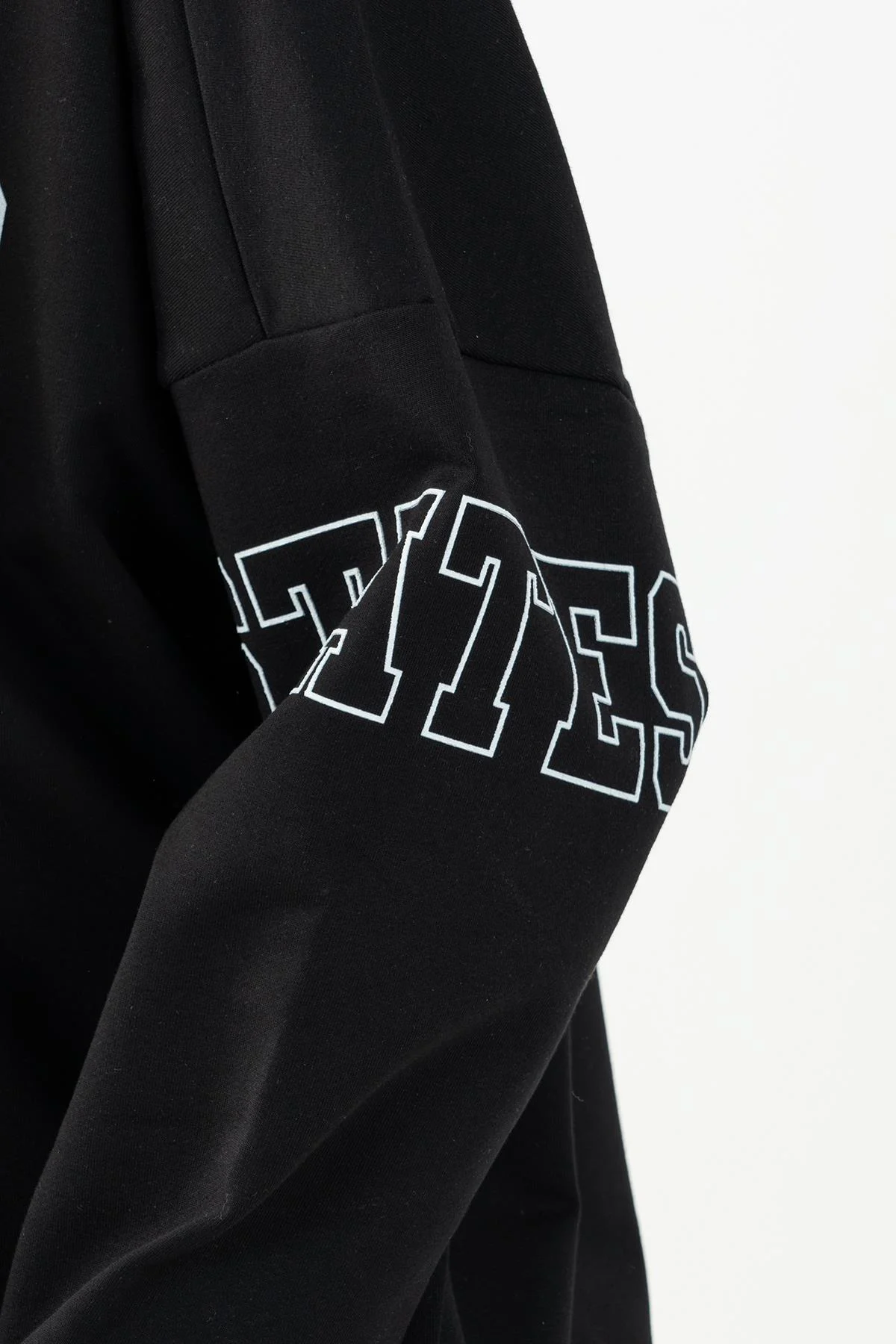 Maraton Oversize Kadın Bisiklet Yaka Siyah- Sweatshirt - 8