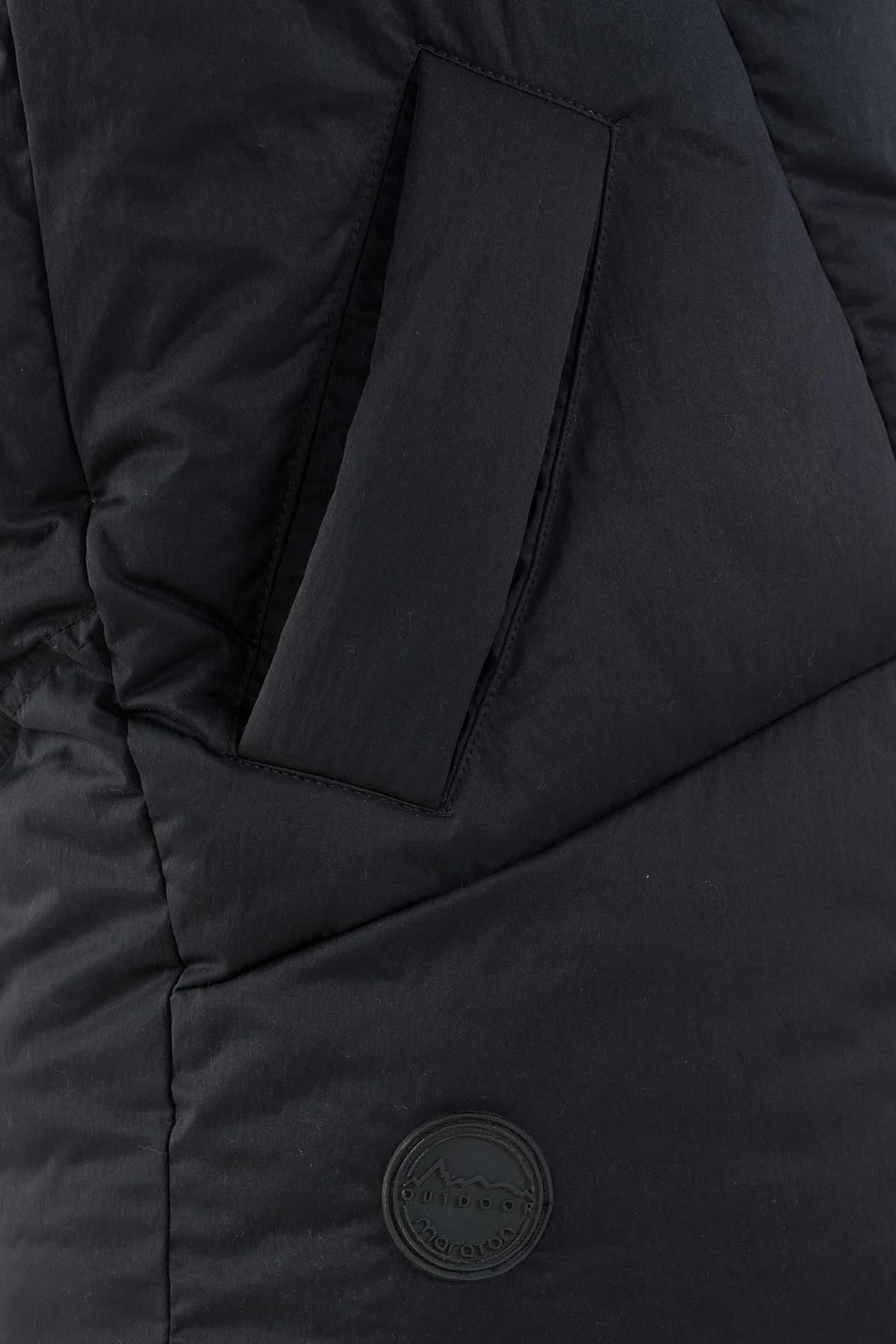 Maraton Oversize Kadın Dik Yaka Siyah Yelek - 6