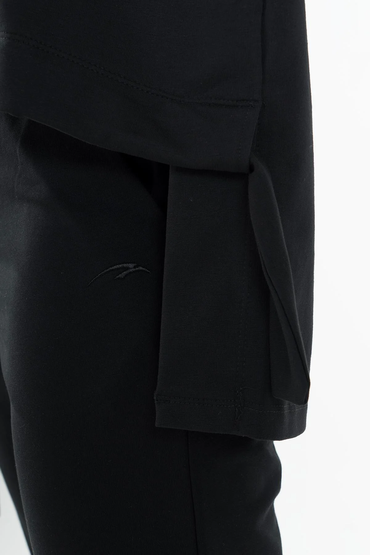 Maraton Oversize Kadın Kapüşonlu Siyah- Sweatshirt - 7