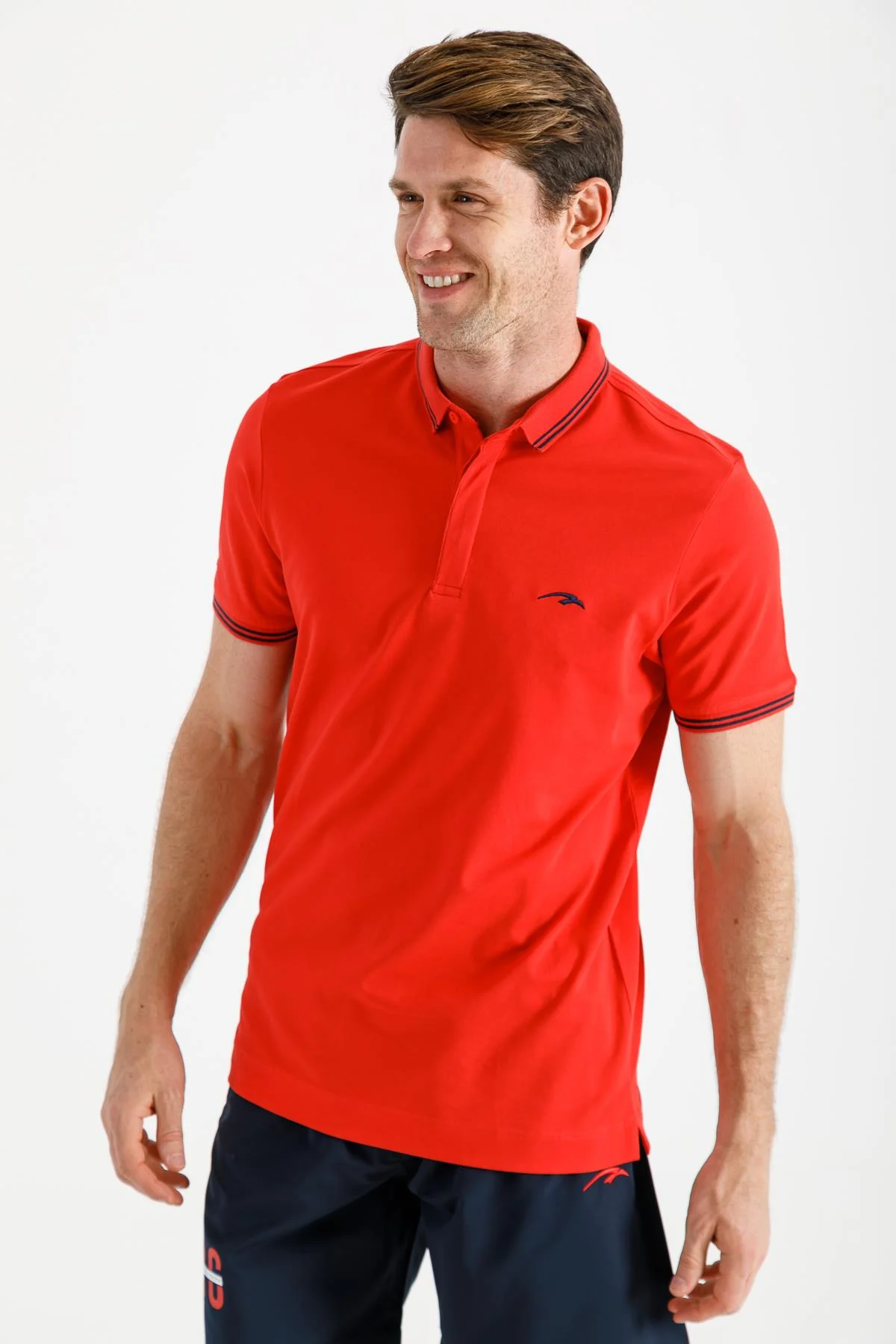 Maraton Regular Erkek Ayaklı Polo Yaka Nar T-shirt - 4