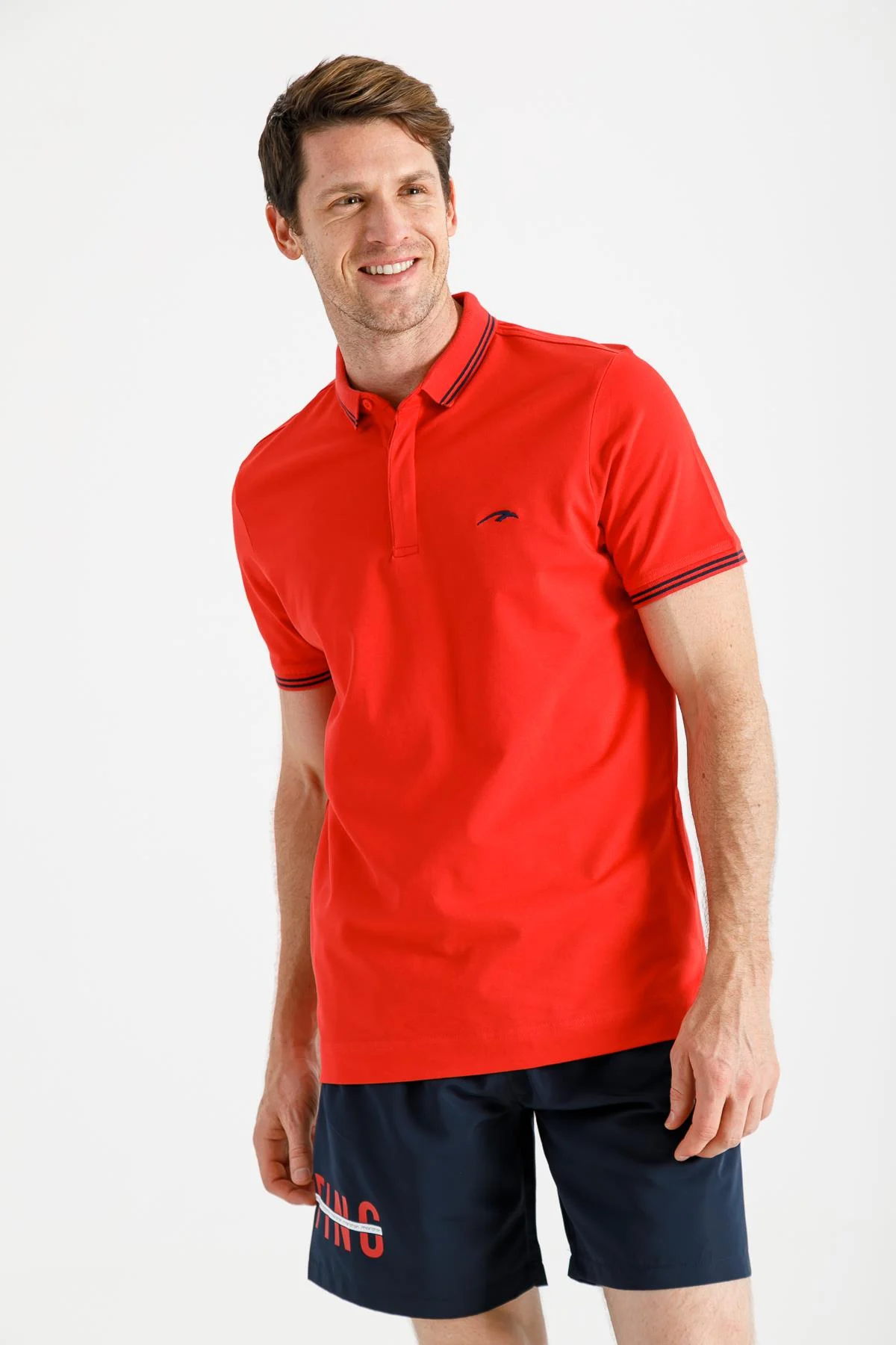Maraton Regular Erkek Ayaklı Polo Yaka Nar T-shirt - 5
