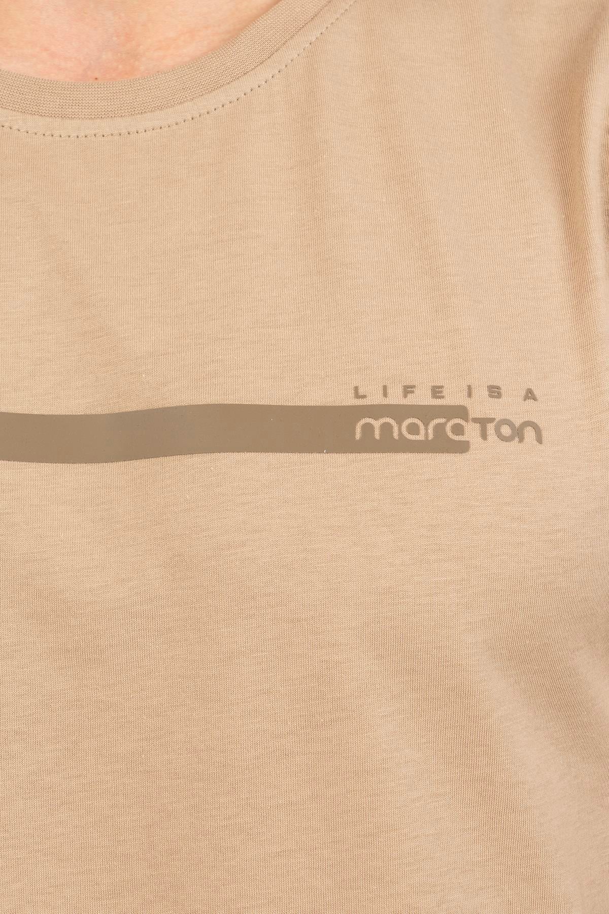 Maraton Regular Erkek Bisiklet Yaka Açık Vizon Atlet - 7