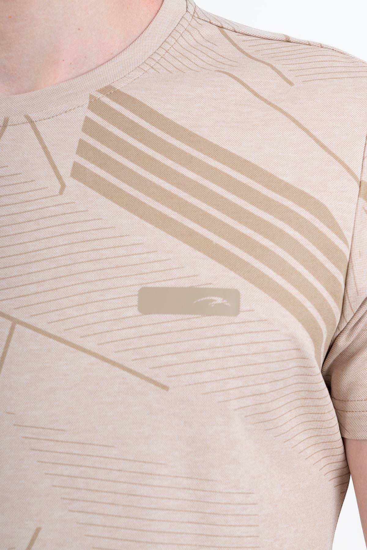 Maraton Regular Erkek Bisiklet Yaka Açık Vizon T-shirt - 6