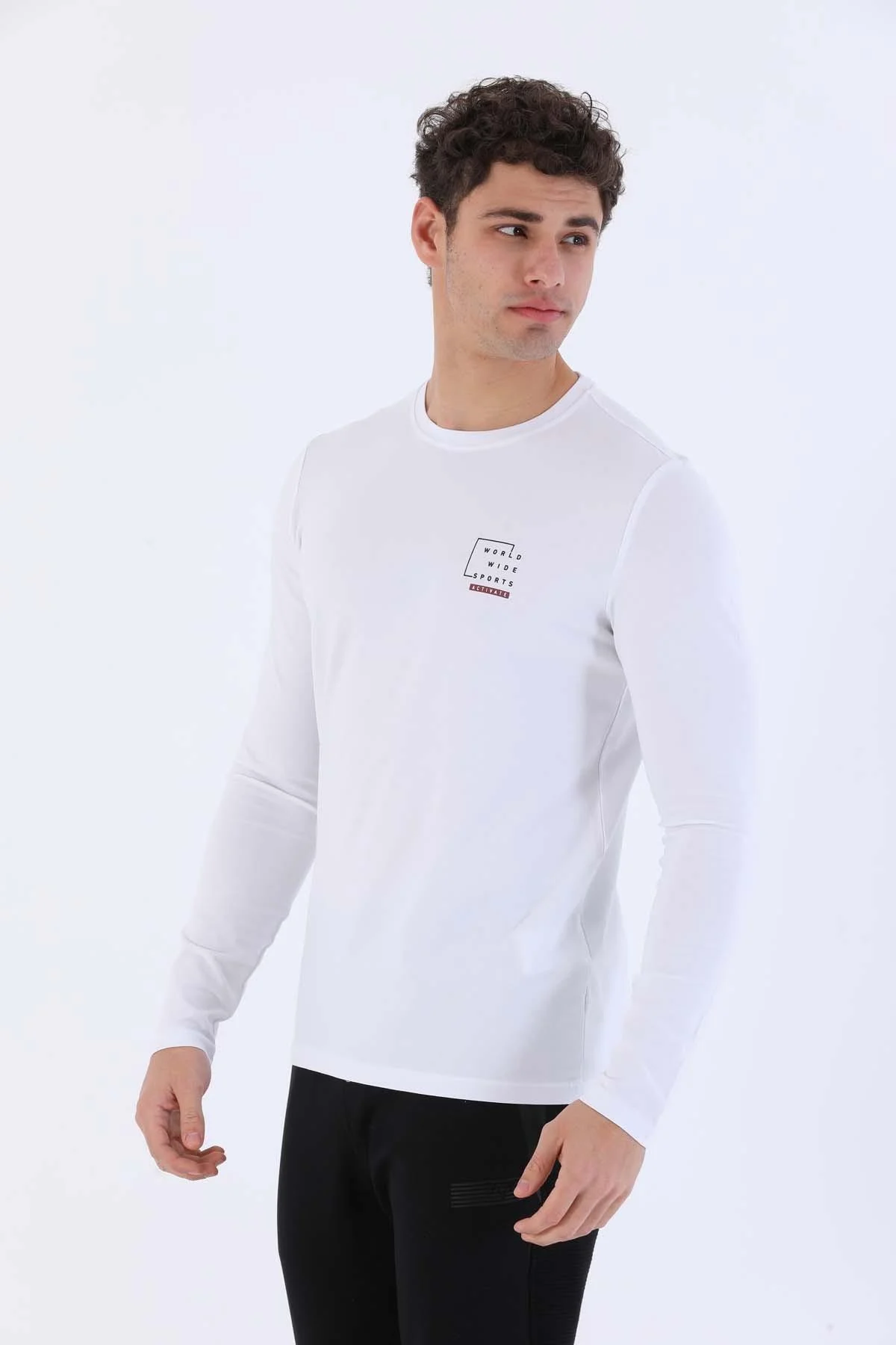 Maraton Regular Erkek Bisiklet Yaka Beyaz Sweatshirt - 5