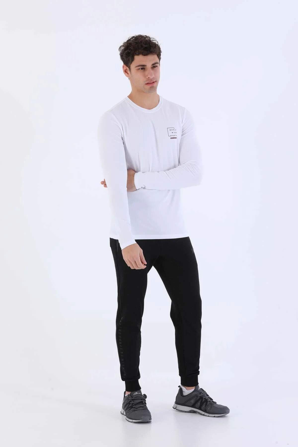 Maraton Regular Erkek Bisiklet Yaka Beyaz Sweatshirt - 6