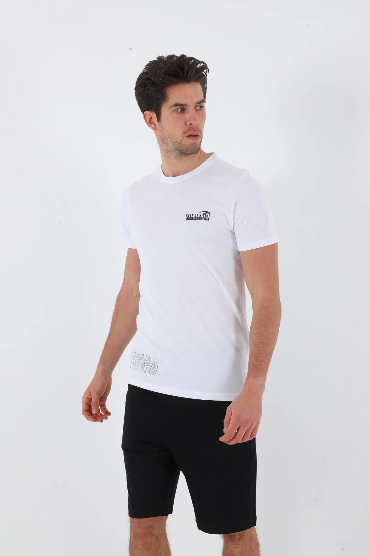 Maraton Regular Erkek Bisiklet Yaka Beyaz T-shirt - 5