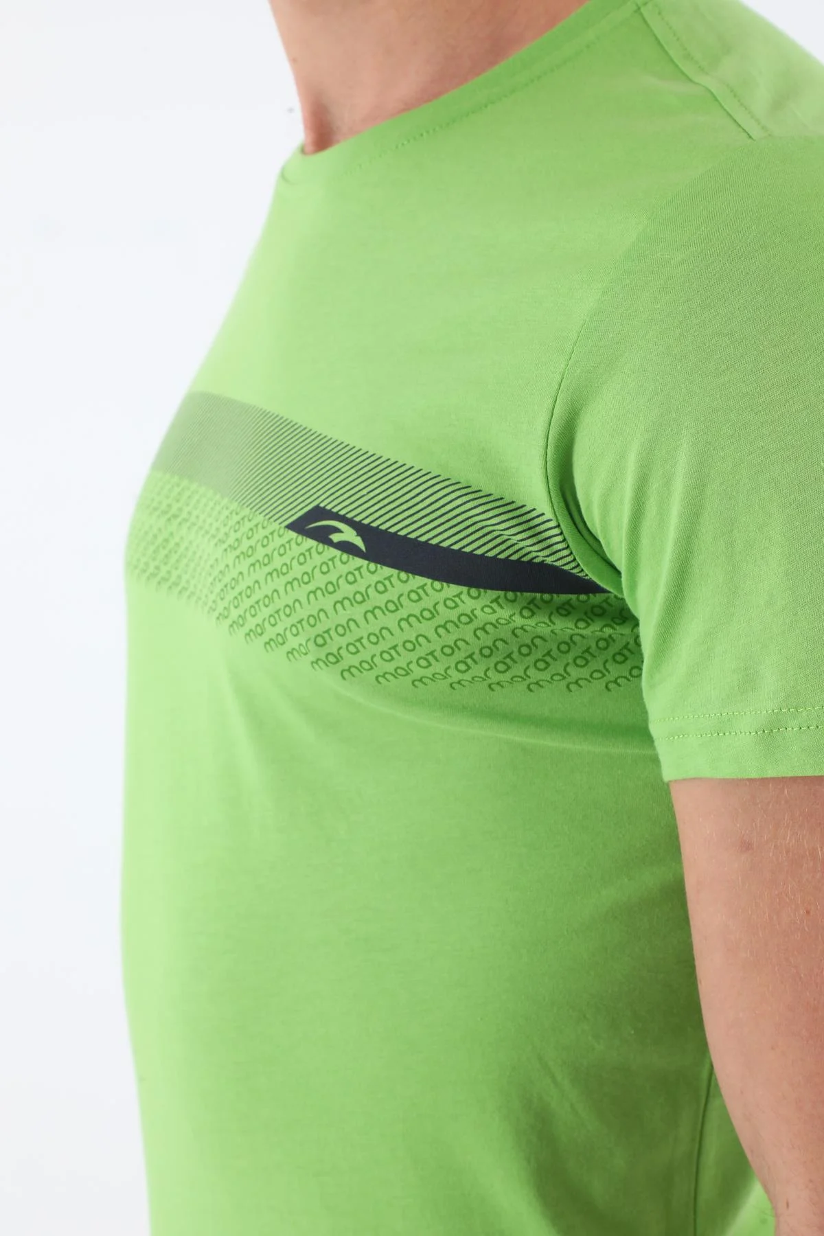 Maraton Regular Erkek Bisiklet Yaka Fıstık Yeşili T-shirt - 7