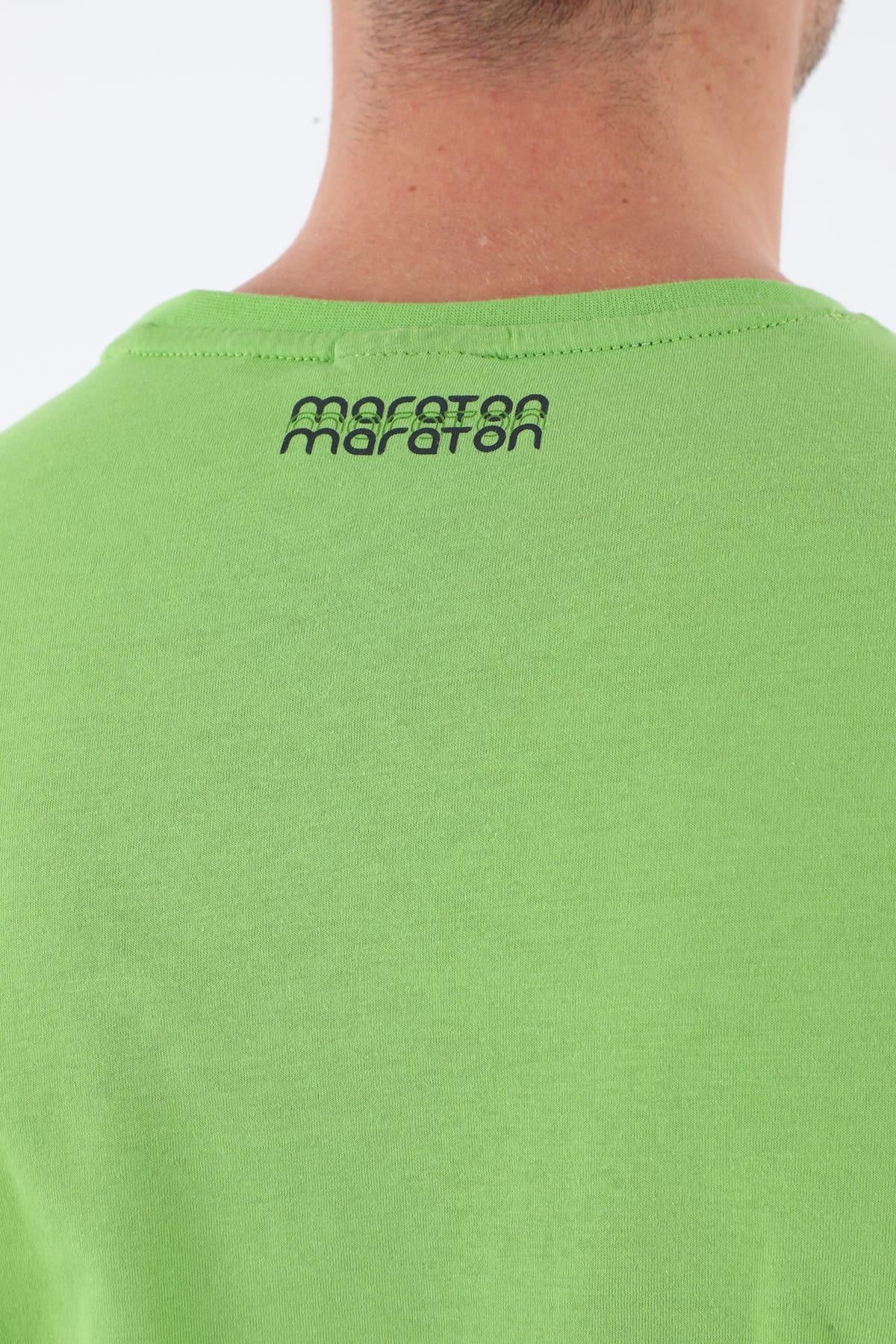 Maraton Regular Erkek Bisiklet Yaka Fıstık Yeşili T-shirt - 8