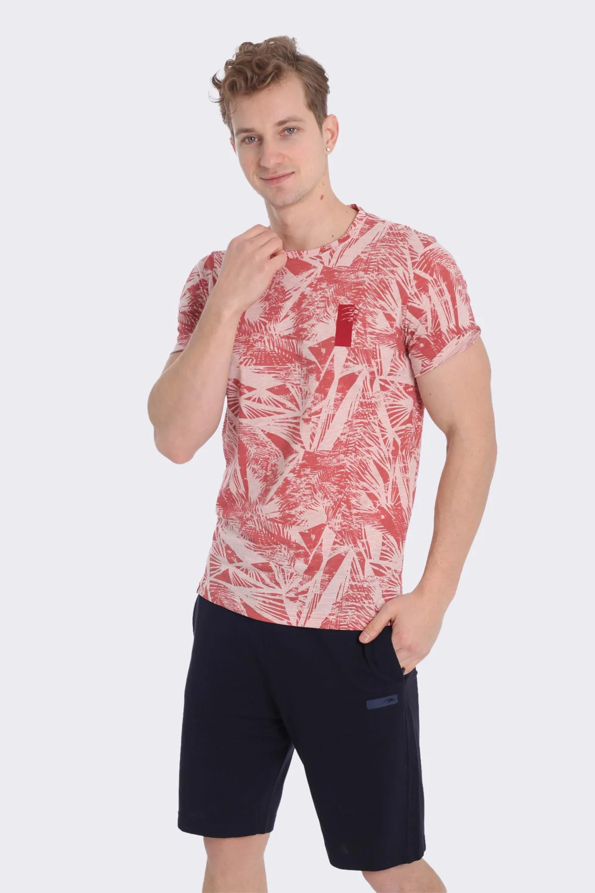 Maraton Regular Erkek Bisiklet Yaka Gülmelanj T-shirt