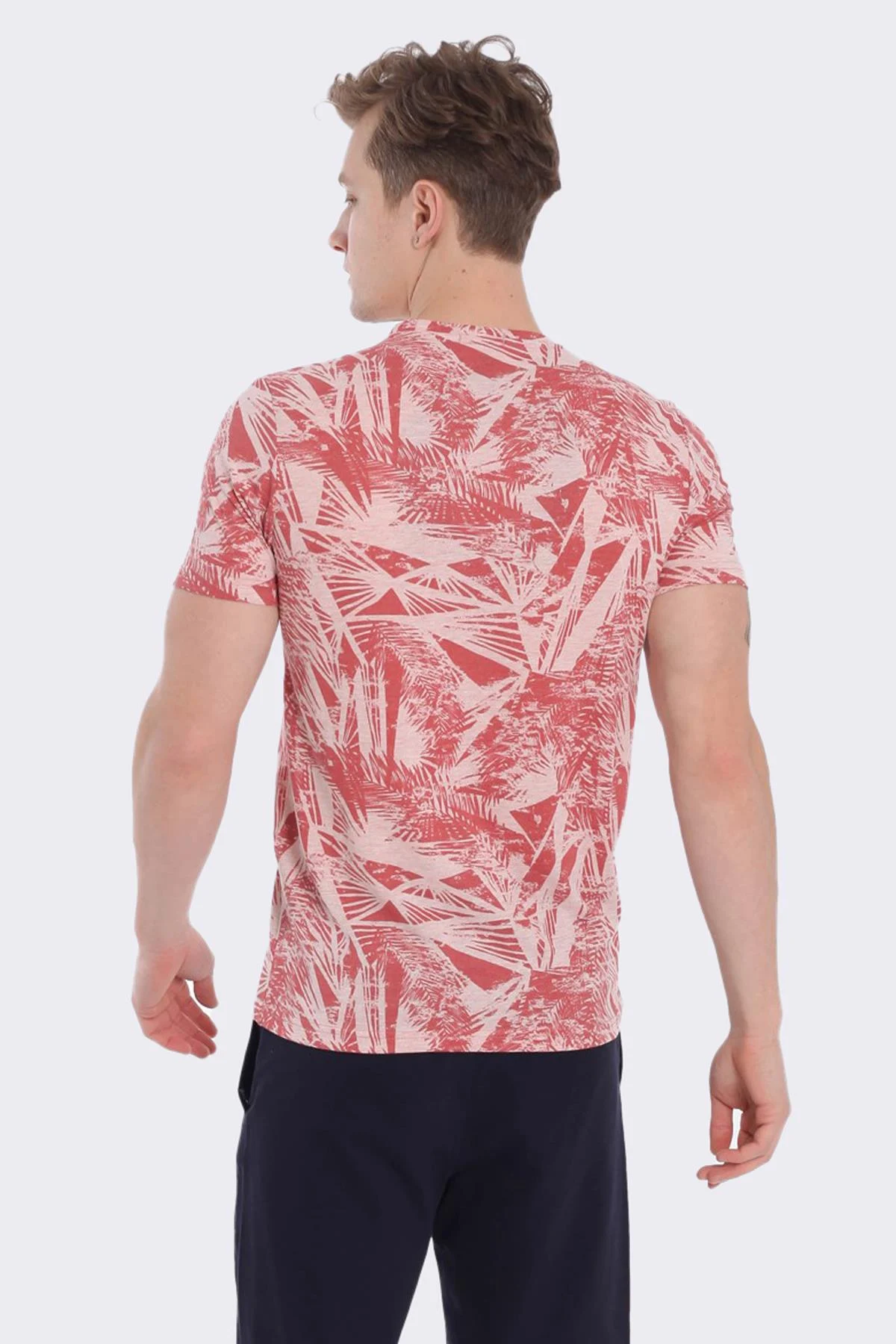 Maraton Regular Erkek Bisiklet Yaka Gülmelanj T-shirt - 3