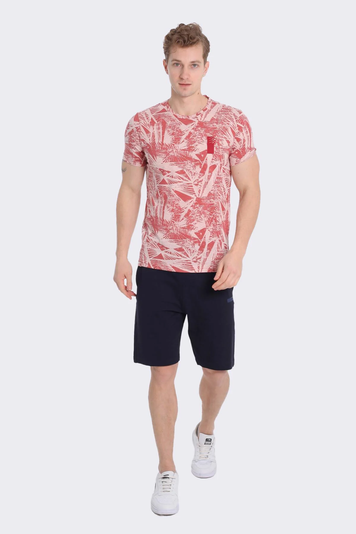 Maraton Regular Erkek Bisiklet Yaka Gülmelanj T-shirt - 4