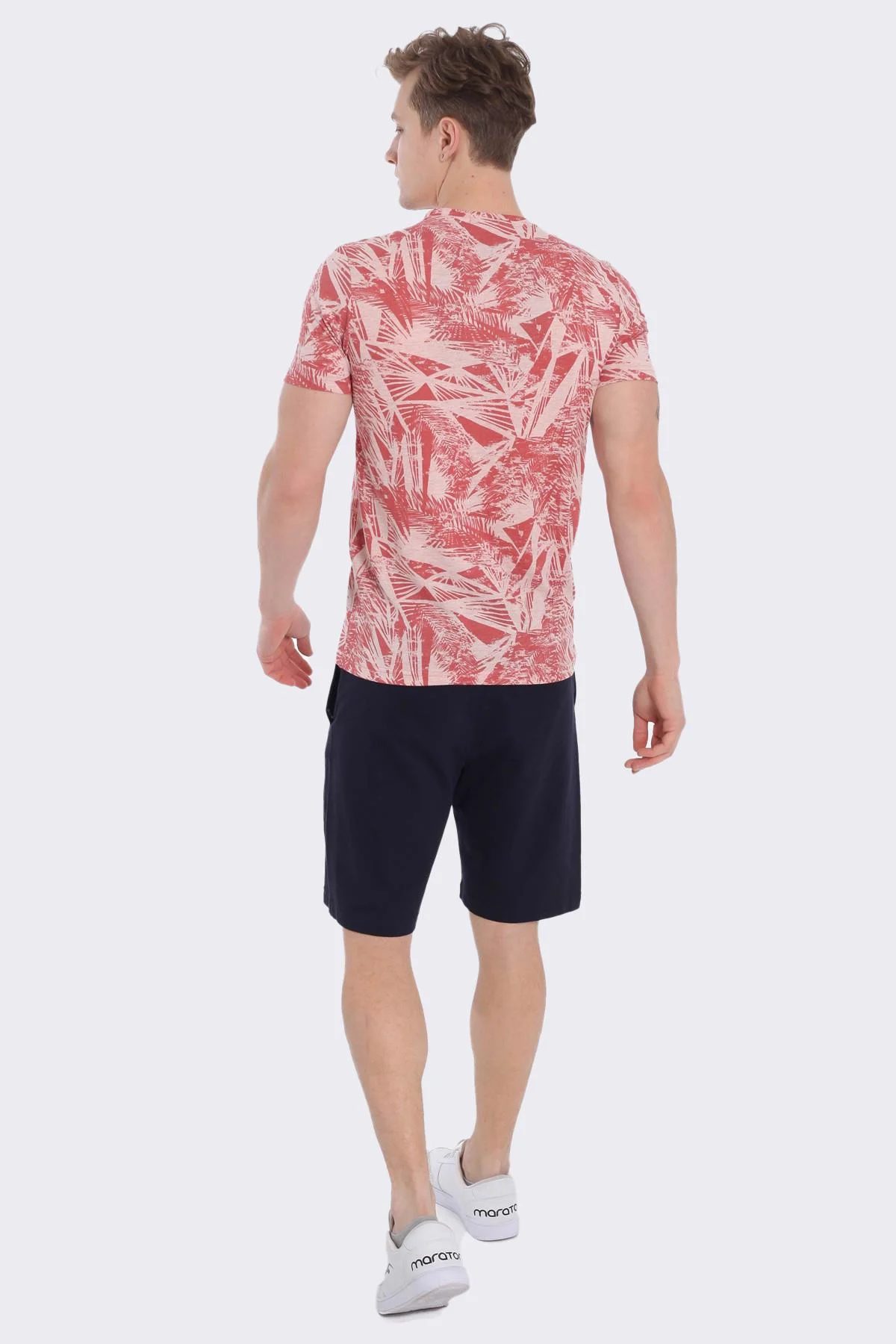 Maraton Regular Erkek Bisiklet Yaka Gülmelanj T-shirt - 5