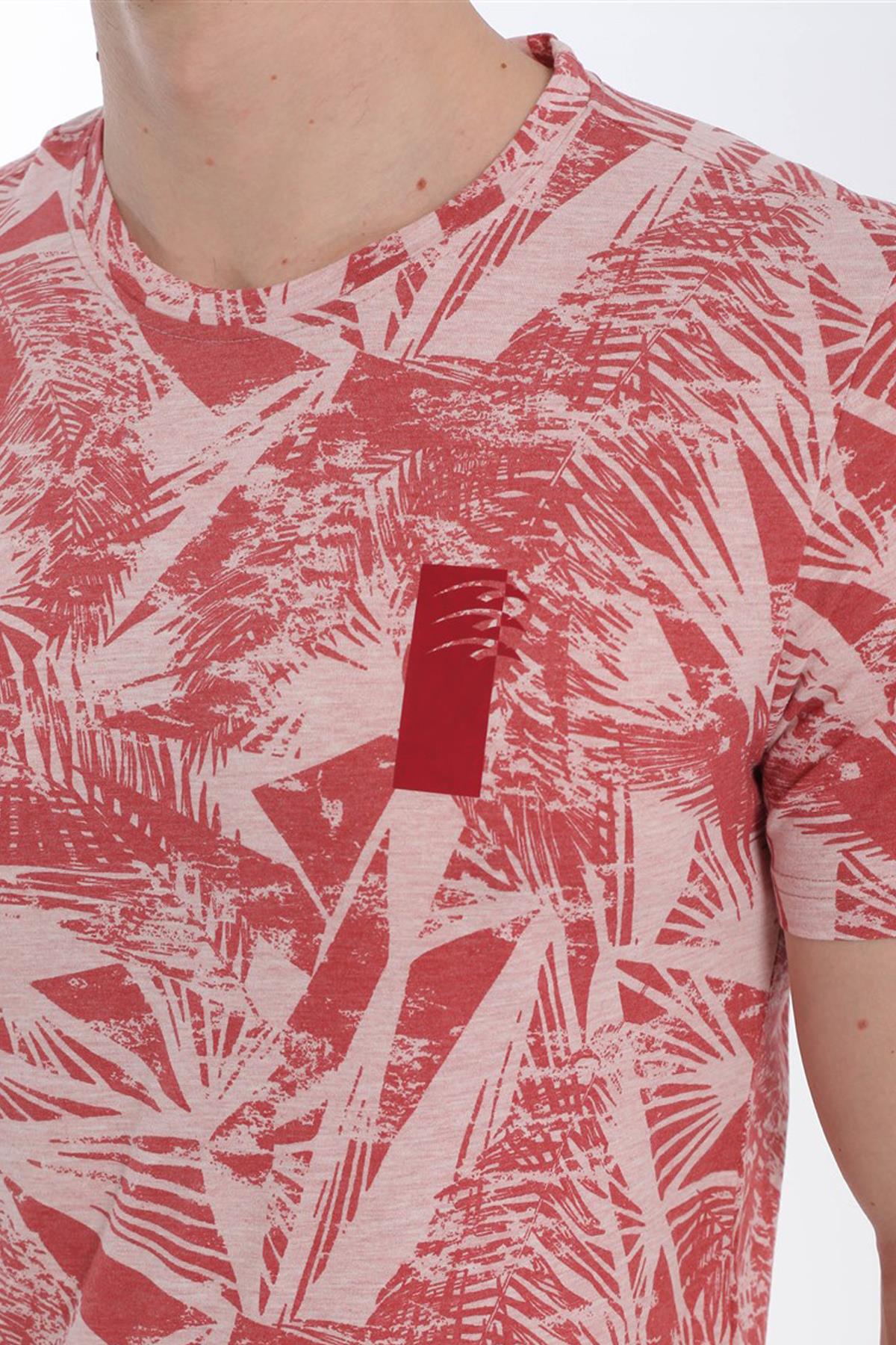 Maraton Regular Erkek Bisiklet Yaka Gülmelanj T-shirt - 6