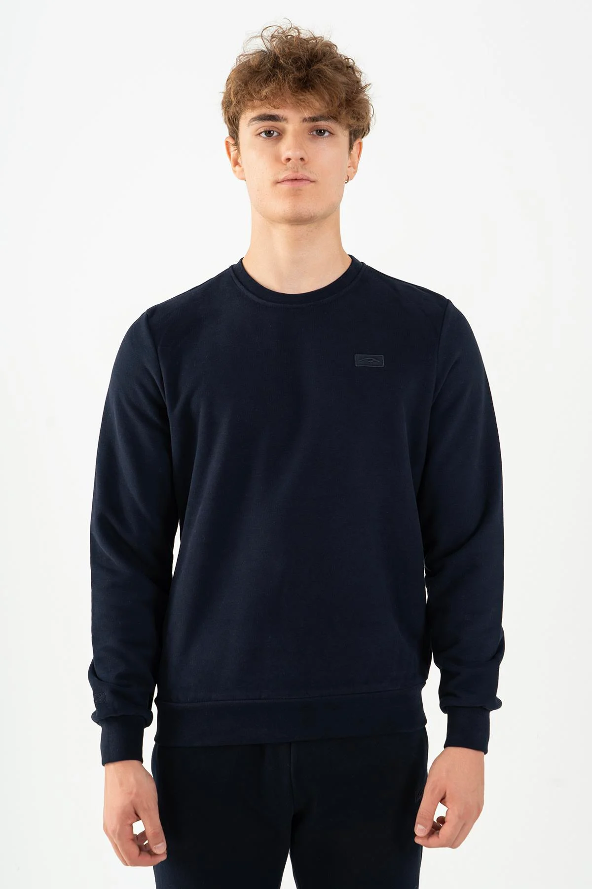 Maraton Regular Erkek Bisiklet Yaka Lacivert Sweatshirt