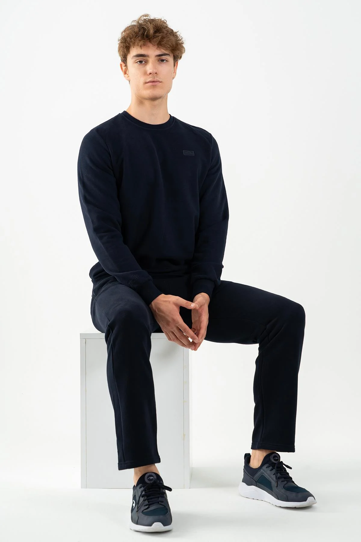 Maraton Regular Erkek Bisiklet Yaka Lacivert Sweatshirt - 4