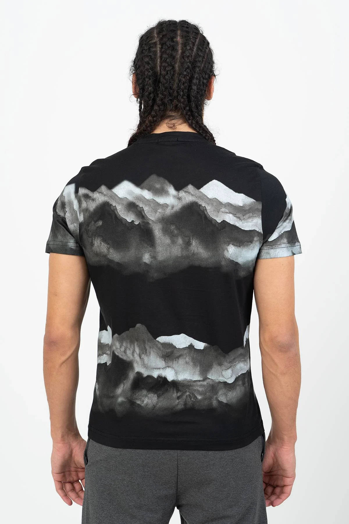 Maraton Regular Erkek Bisiklet Yaka Siyah-Gri T-shirt - 3