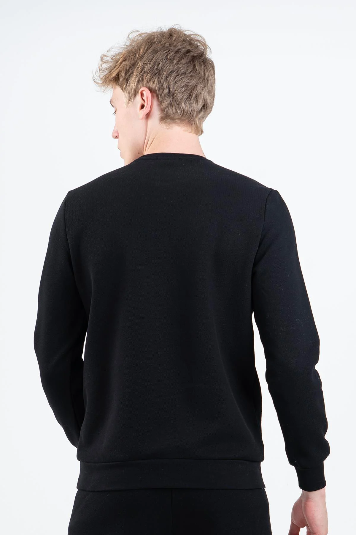 Maraton Regular Erkek Bisiklet Yaka Siyah- Sweatshirt - 3