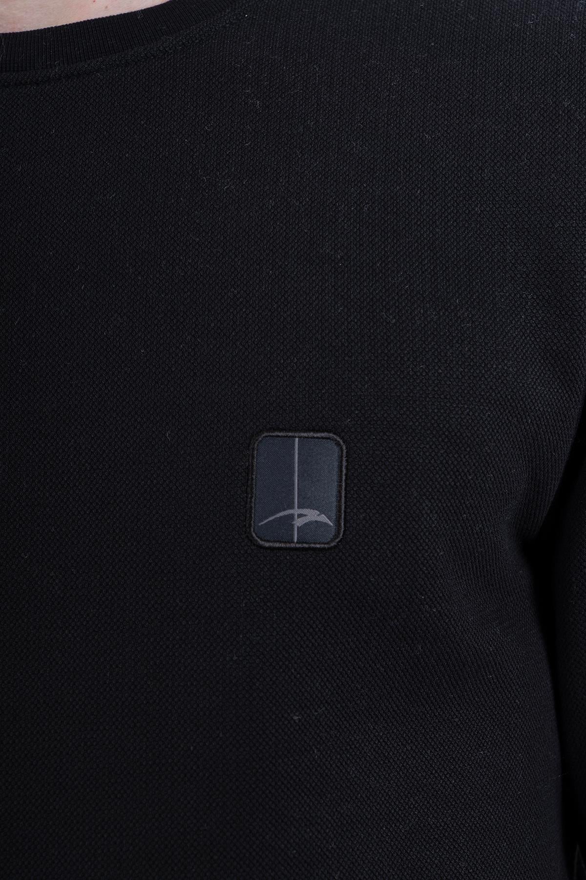 Maraton Regular Erkek Bisiklet Yaka Siyah- Sweatshirt - 6