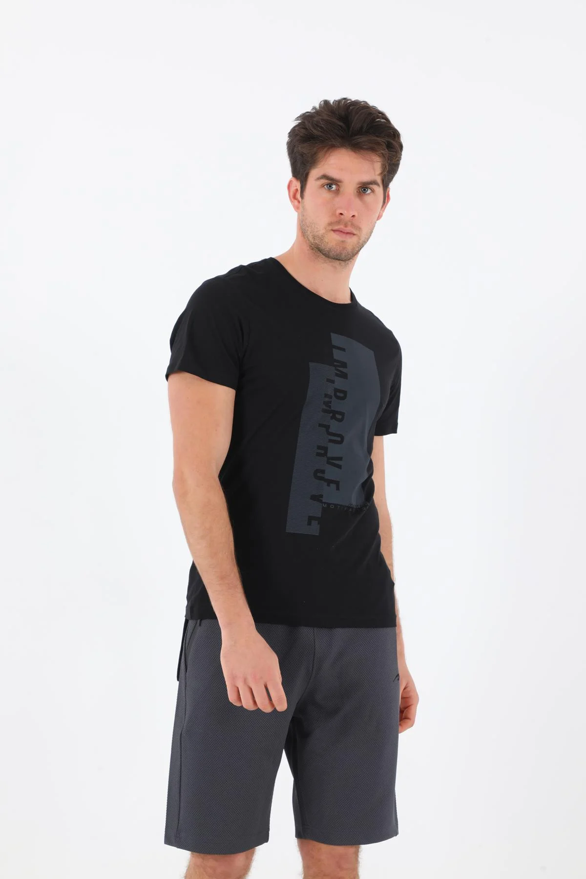 Maraton Regular Erkek Bisiklet Yaka Siyah T-shirt