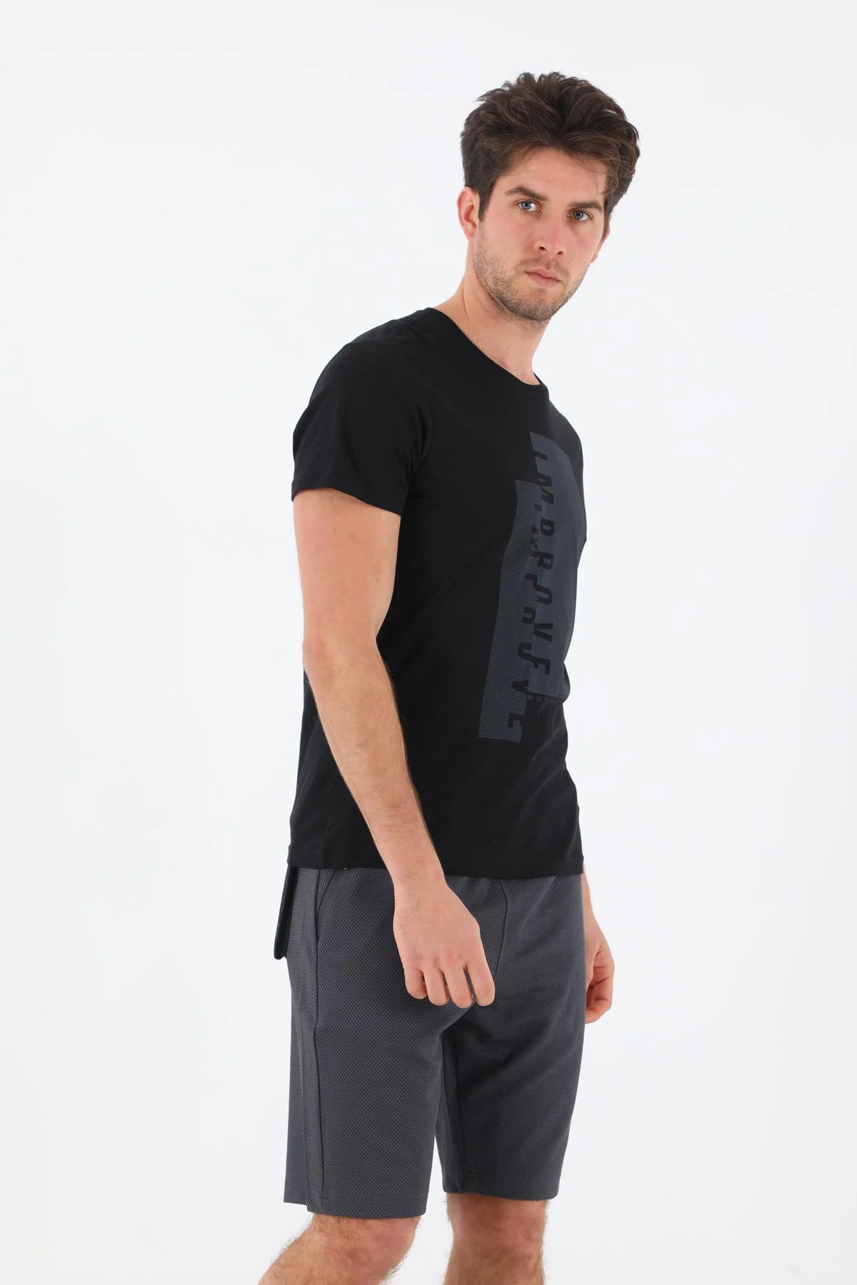 Maraton Regular Erkek Bisiklet Yaka Siyah T-shirt - 4