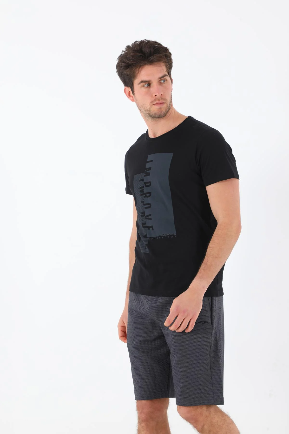 Maraton Regular Erkek Bisiklet Yaka Siyah T-shirt - 5