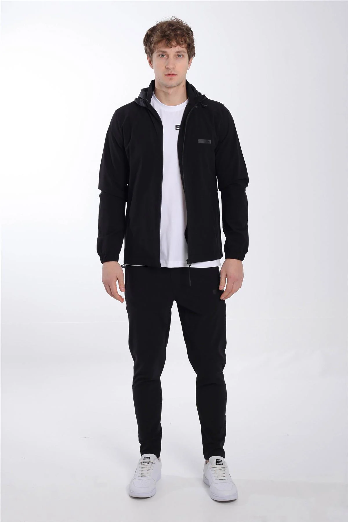 Maraton Regular Erkek Çıkma Kapüşonlu Siyah Yağmurluk - 5