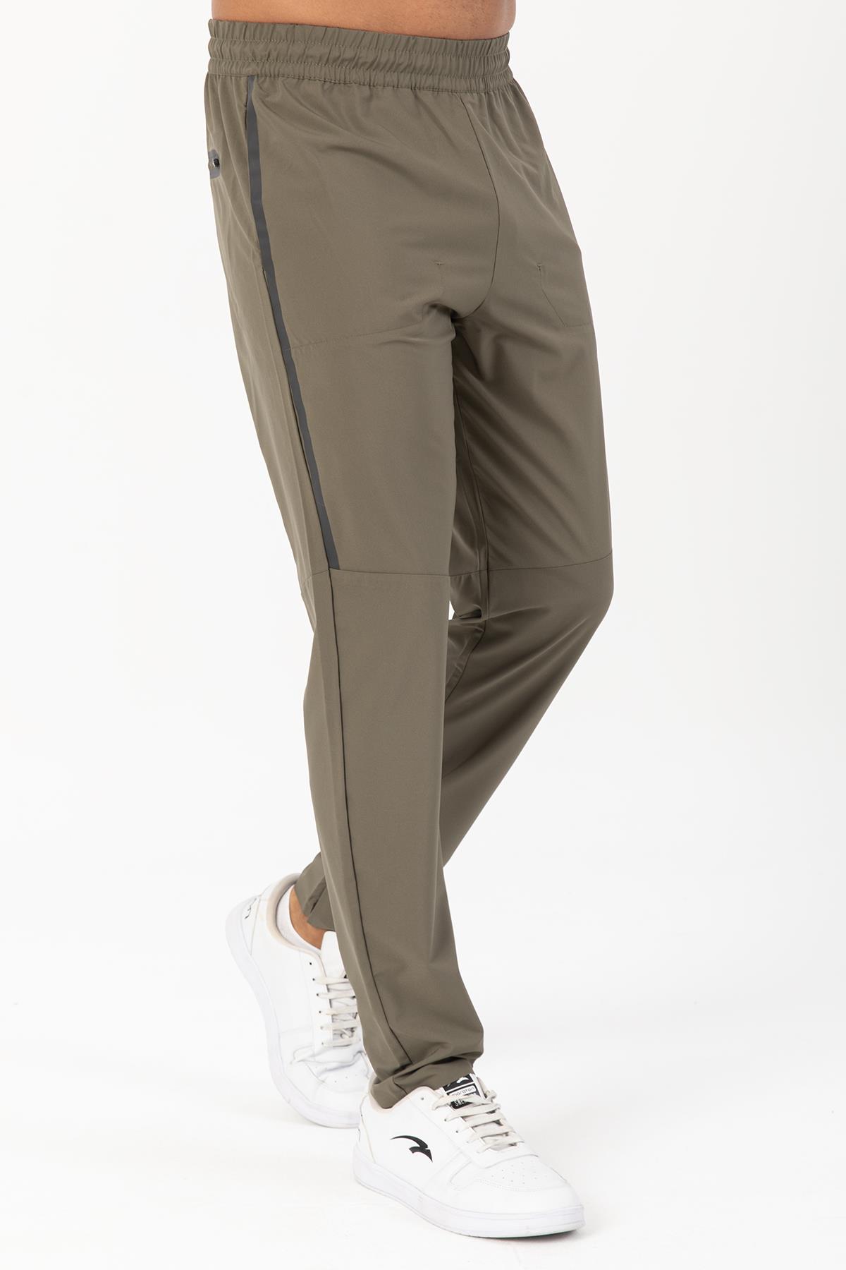 Maraton Regular Erkek Dar Paça Açık Haki- Eşofman Altı