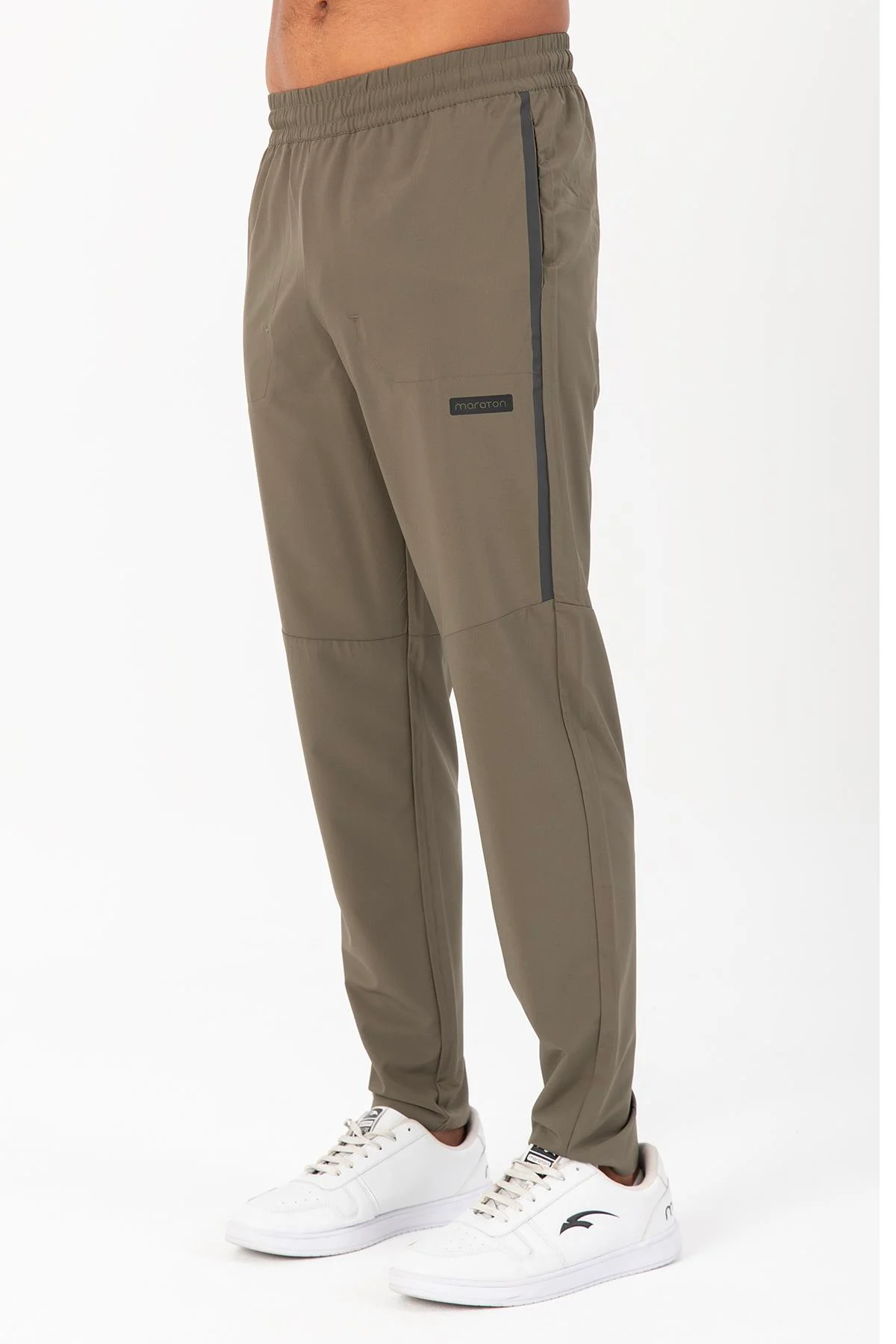 Maraton Regular Erkek Dar Paça Açık Haki- Eşofman Altı - 4