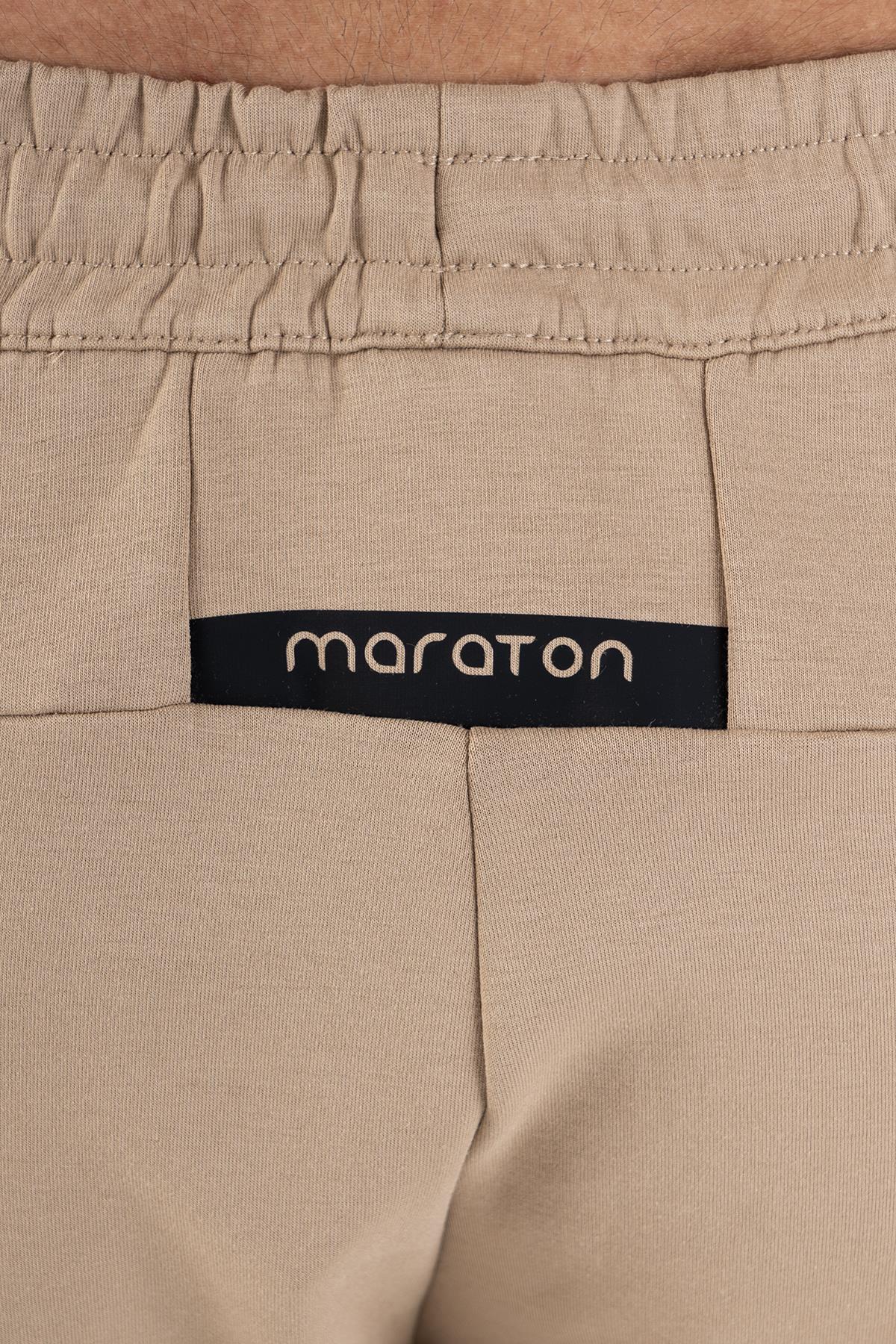 Maraton Regular Erkek Dar Paça Açık Vizon Eşofman Altı - 7