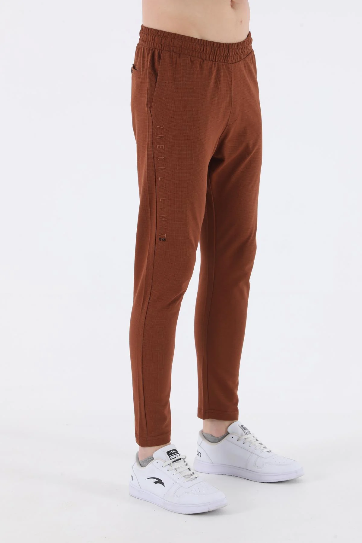 Maraton Regular Erkek Dar Paça Kahverengi Eşofman Altı - 4