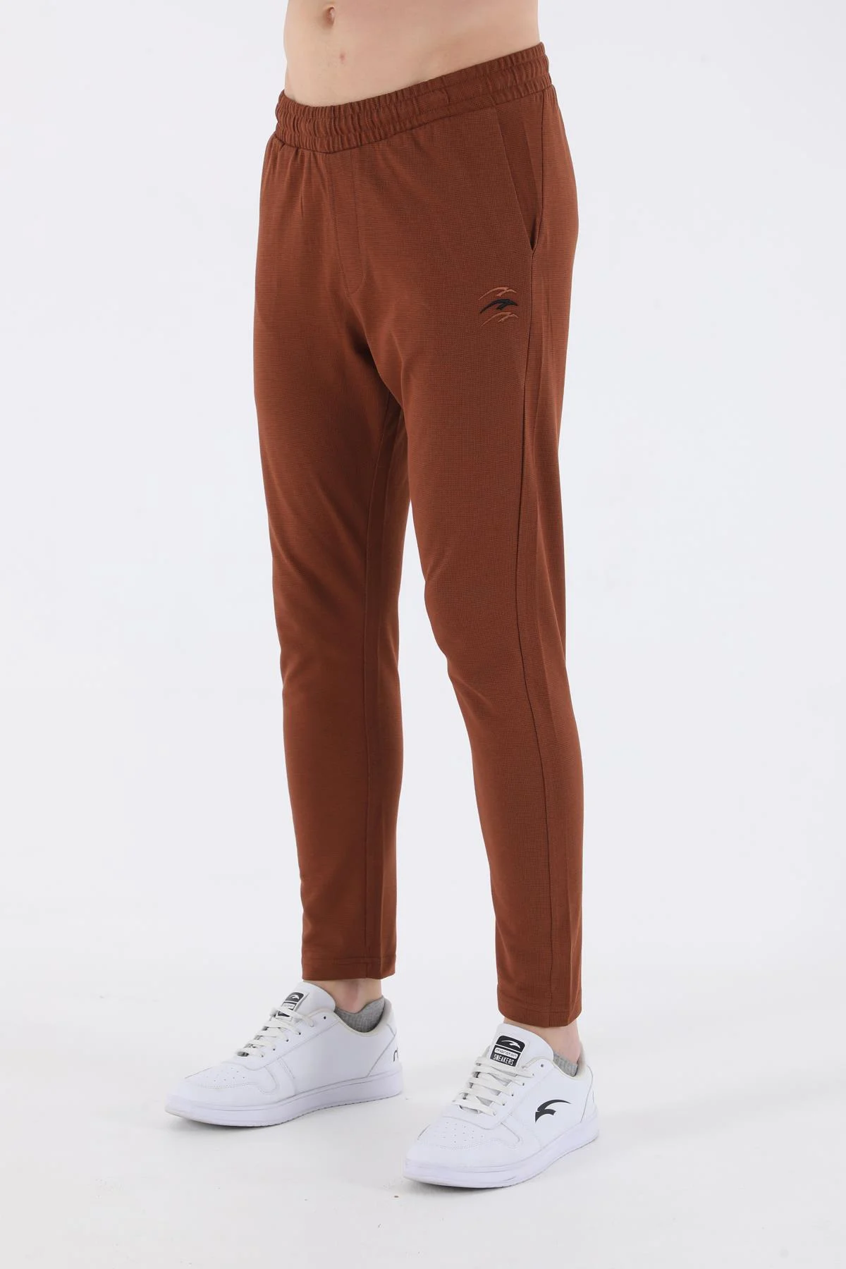 Maraton Regular Erkek Dar Paça Kahverengi Eşofman Altı - 5