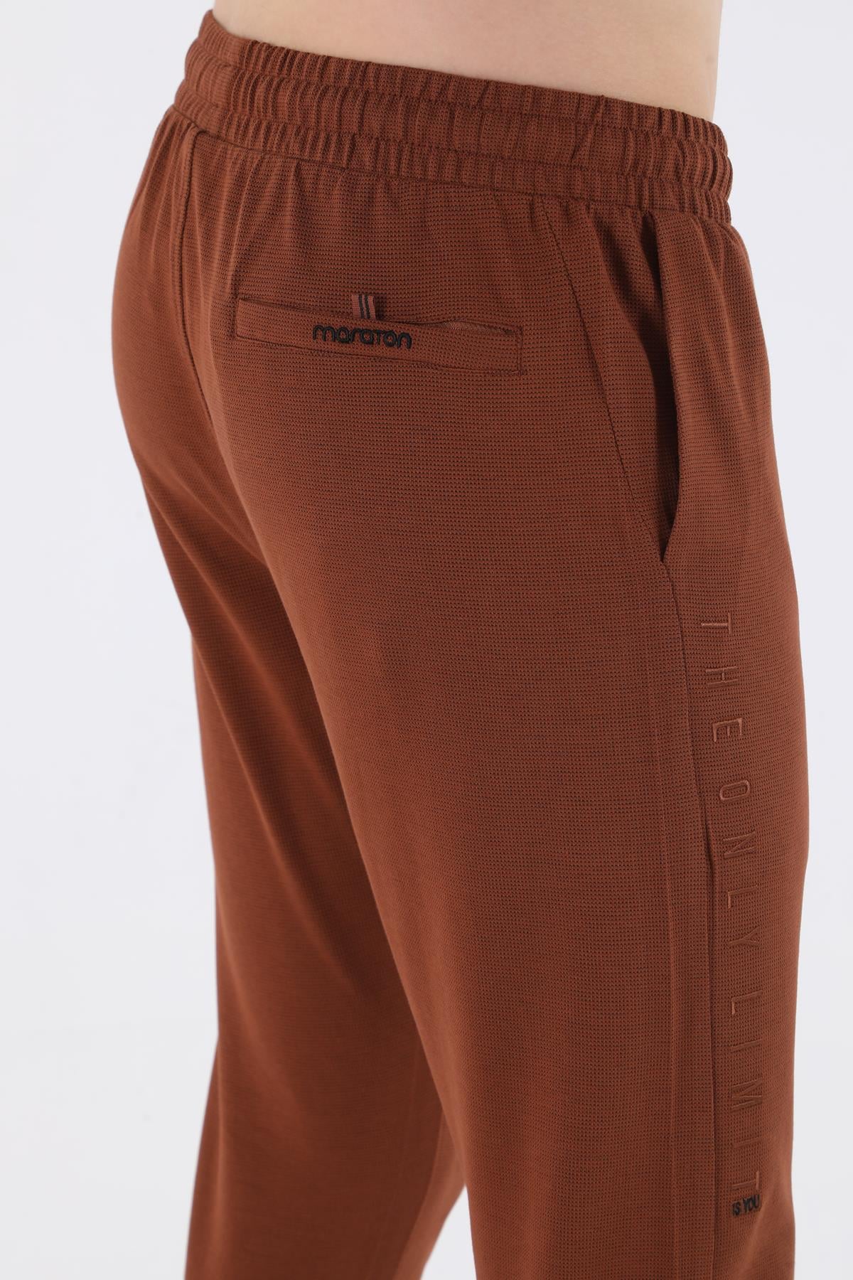 Maraton Regular Erkek Dar Paça Kahverengi Eşofman Altı - 8