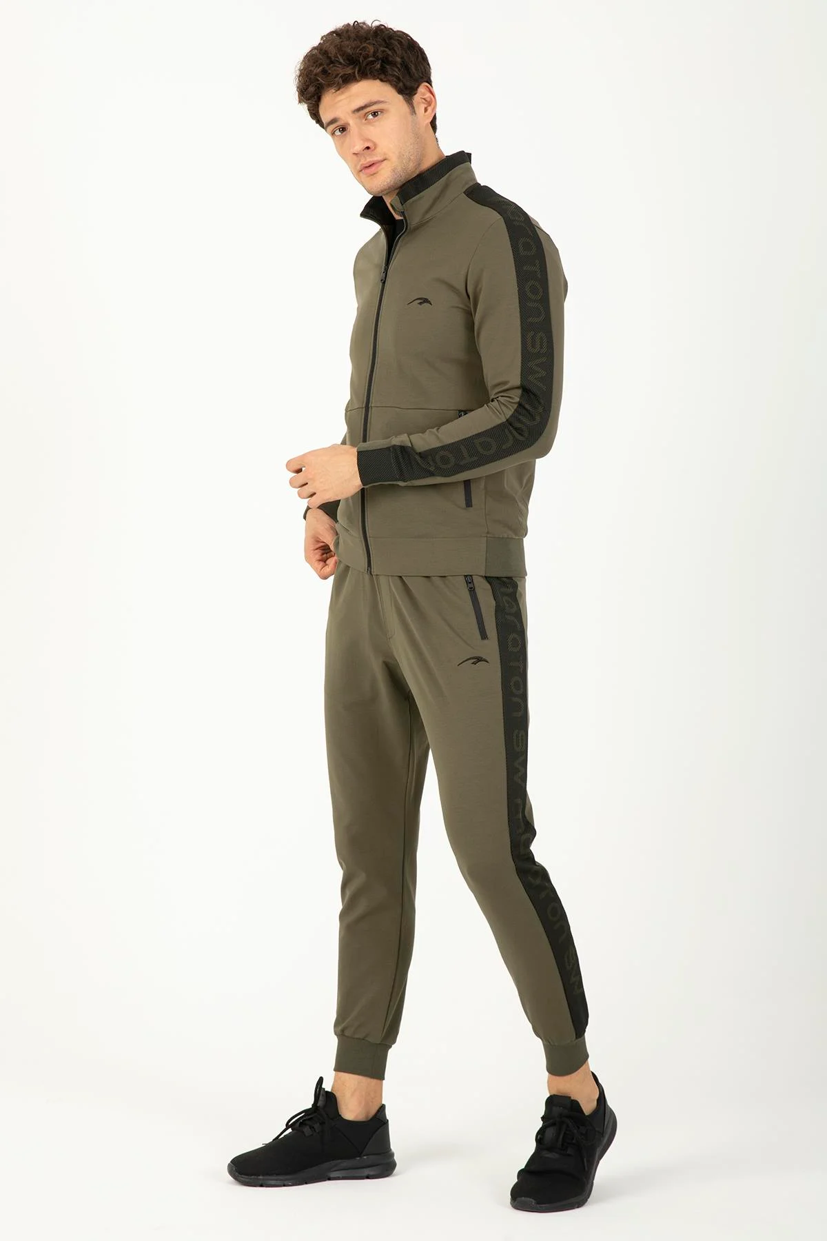 Maraton Regular Erkek Dik Yaka Açık Haki- Eşofman Üstü - 6