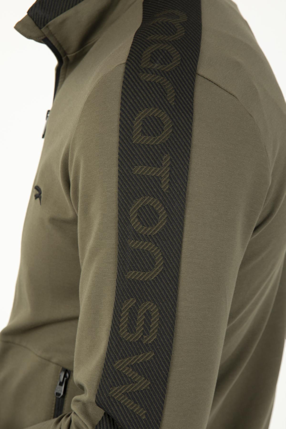 Maraton Regular Erkek Dik Yaka Açık Haki- Eşofman Üstü - 9