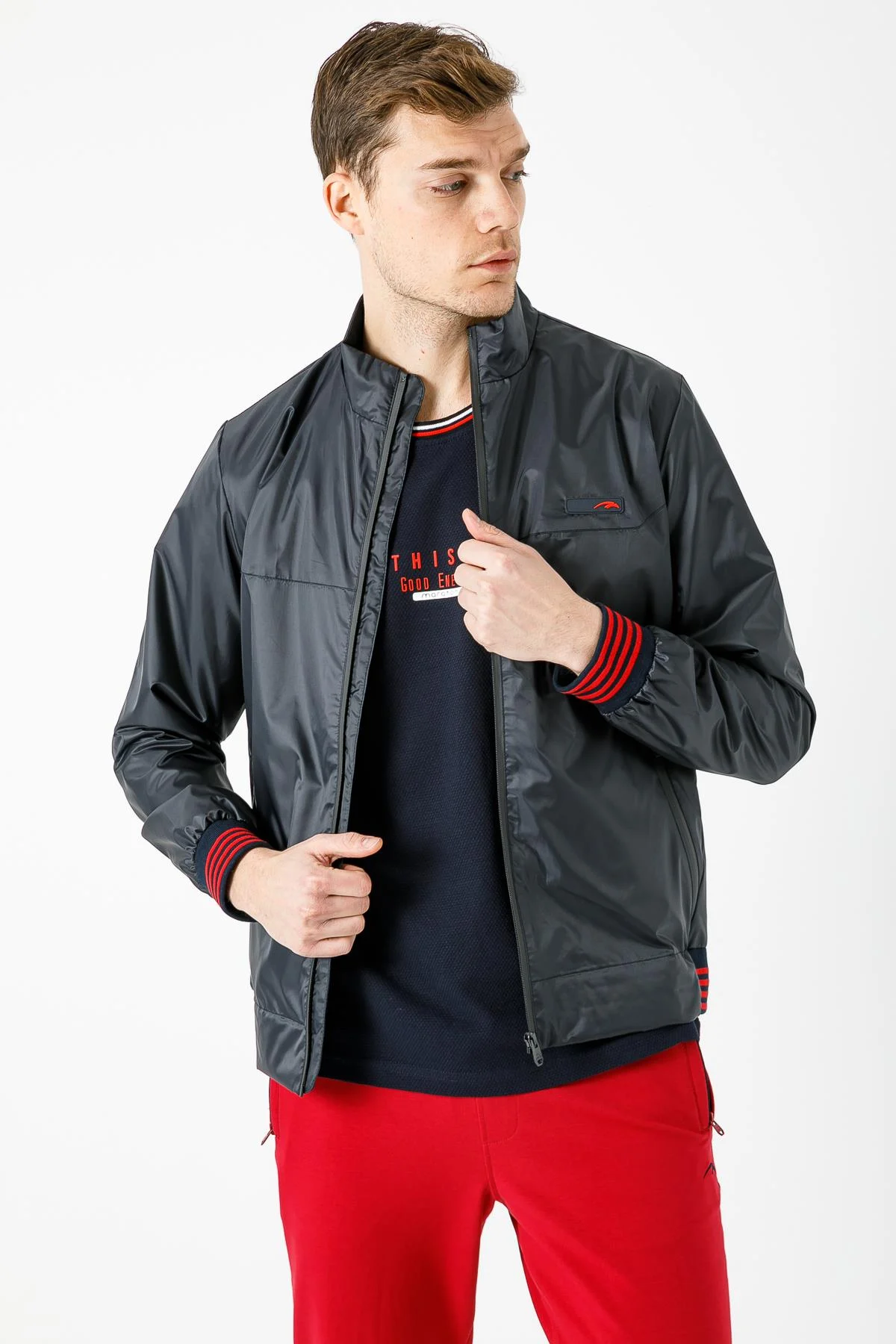 Maraton Regular Erkek Dik Yaka Açık Lacivert Ceket - 4