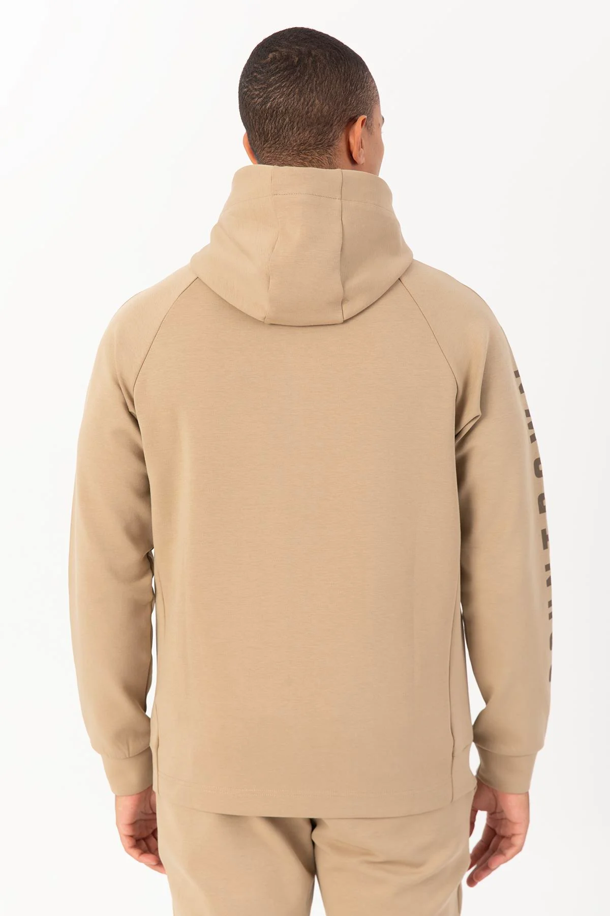 Maraton Regular Erkek Dik Yaka Açık Vizon Eşofman Üstü - 3