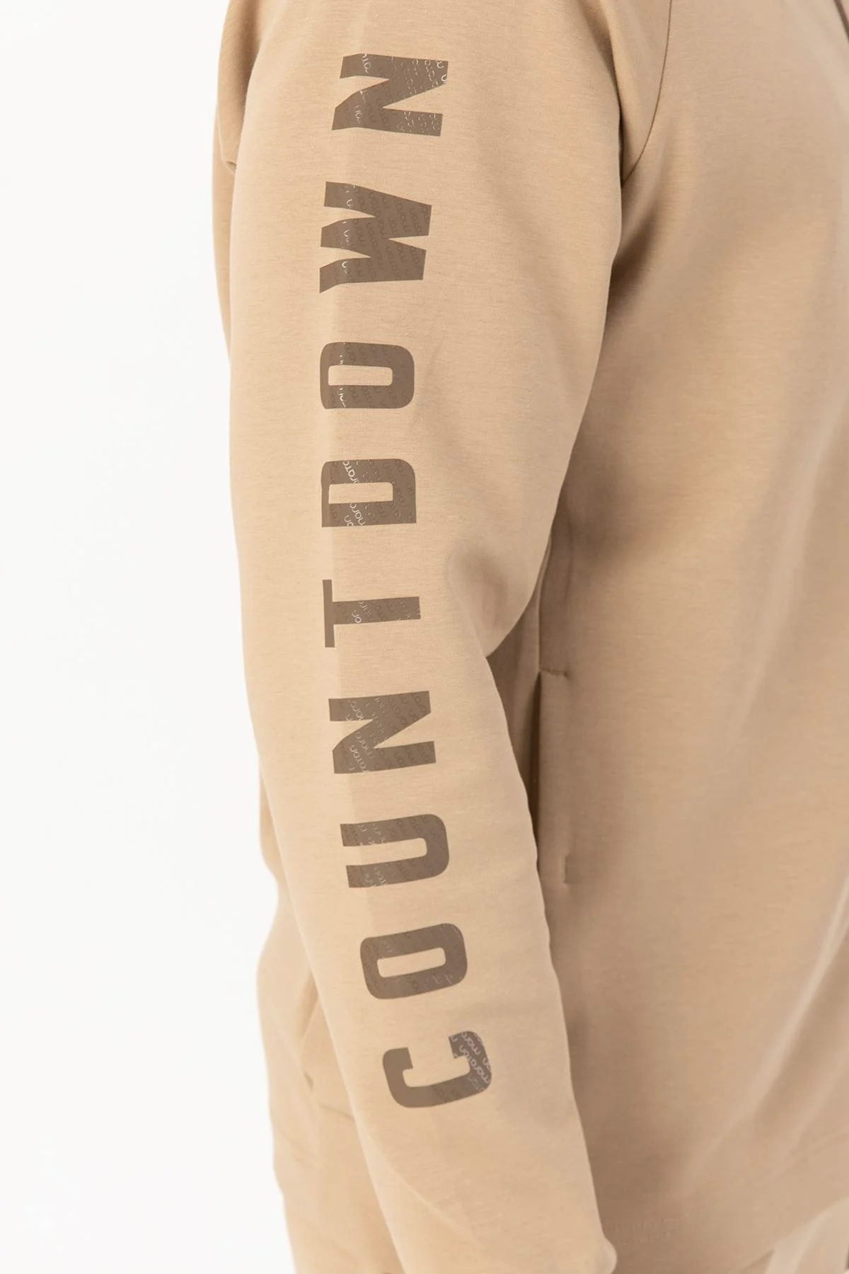 Maraton Regular Erkek Dik Yaka Açık Vizon Eşofman Üstü - 8