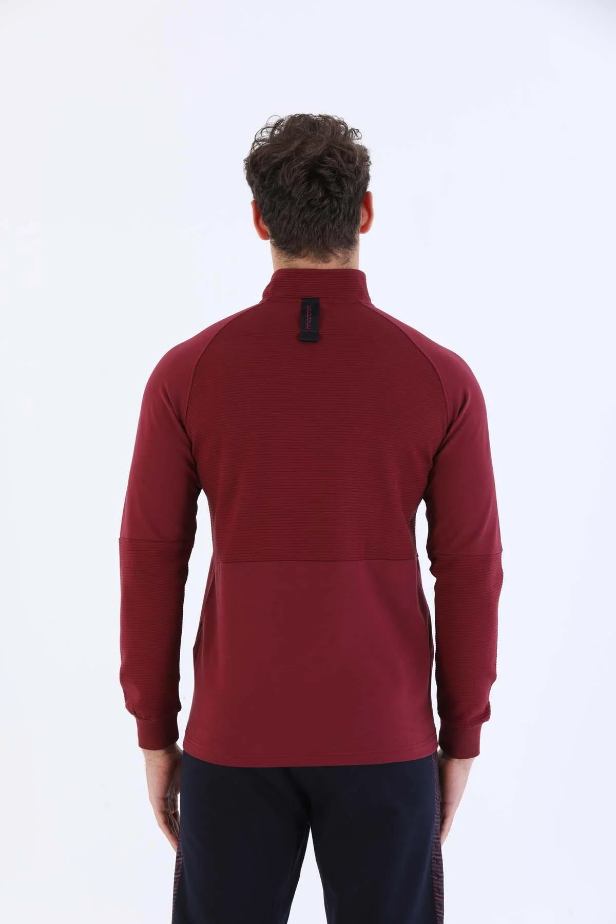 Maraton Regular Erkek Dik Yaka Bordo Sweatshirt - 3