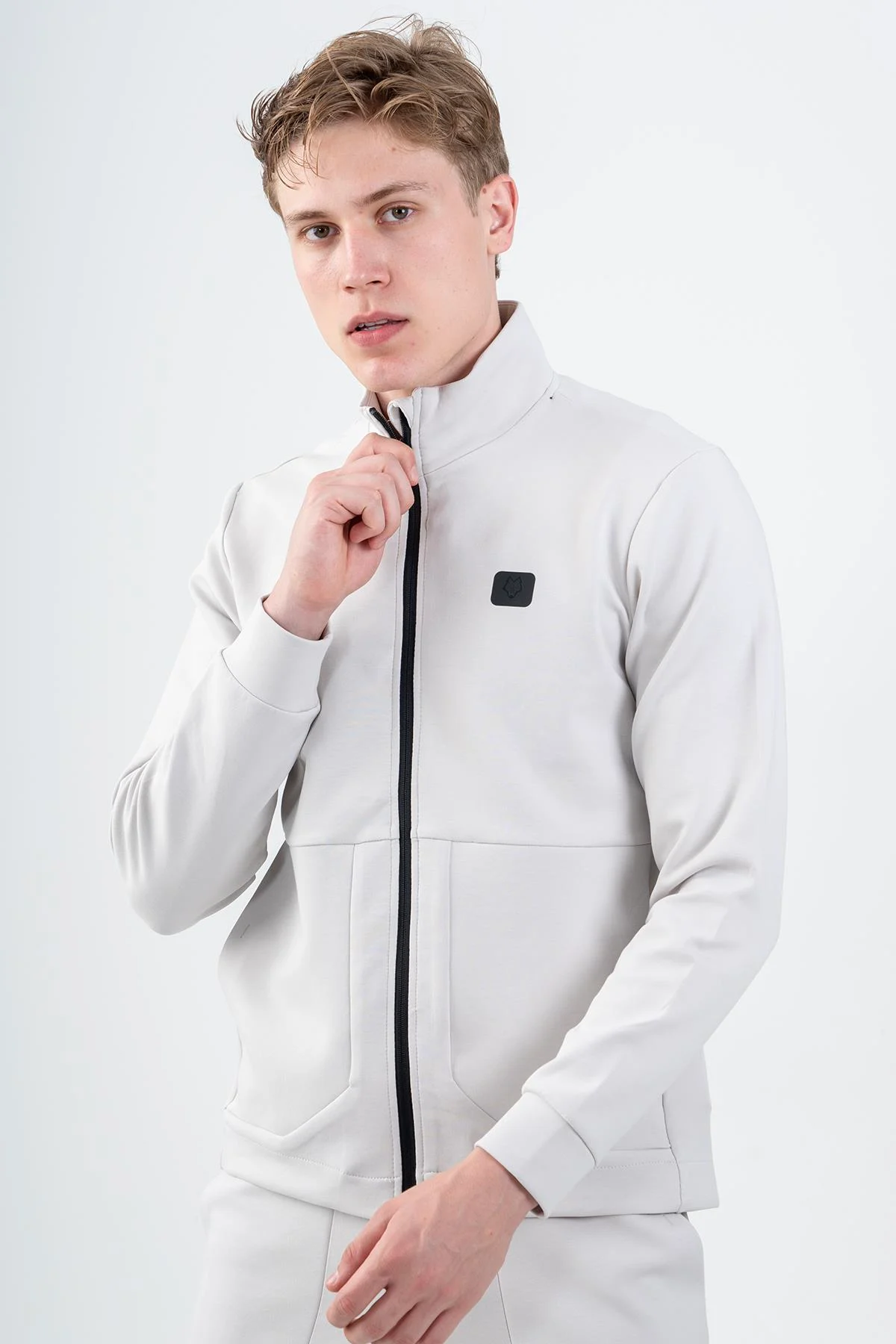 Maraton Regular Erkek Dik Yaka Gümüş Gri Eşofman Üstü