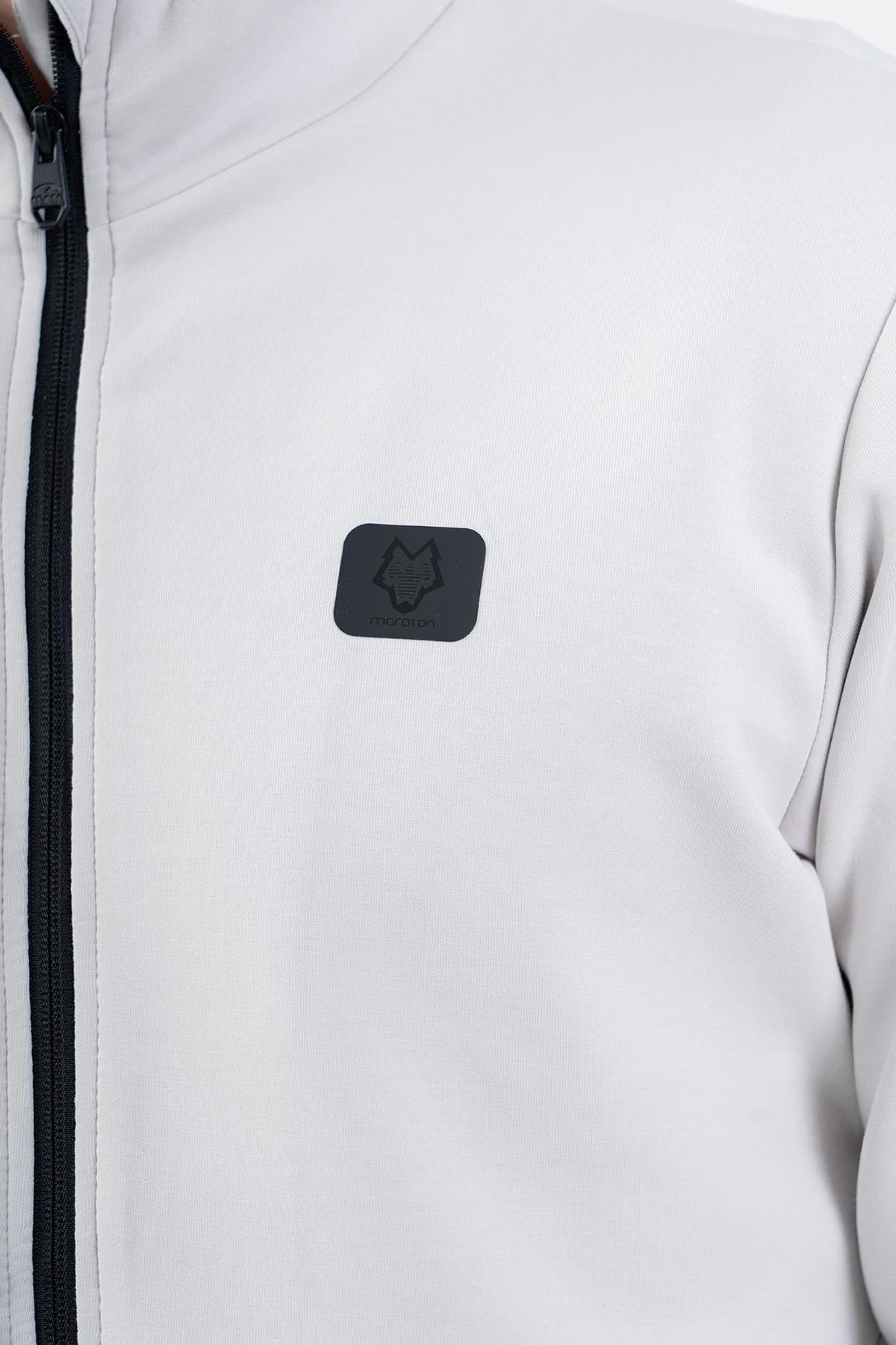 Maraton Regular Erkek Dik Yaka Gümüş Gri Eşofman Üstü - 7