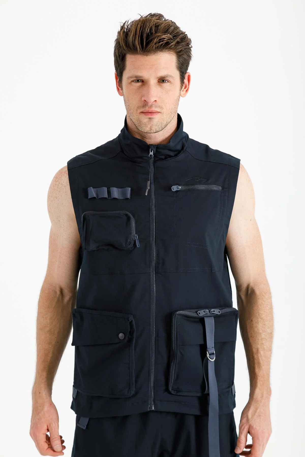 Maraton Regular Erkek Dik Yaka Lacivert Yelek