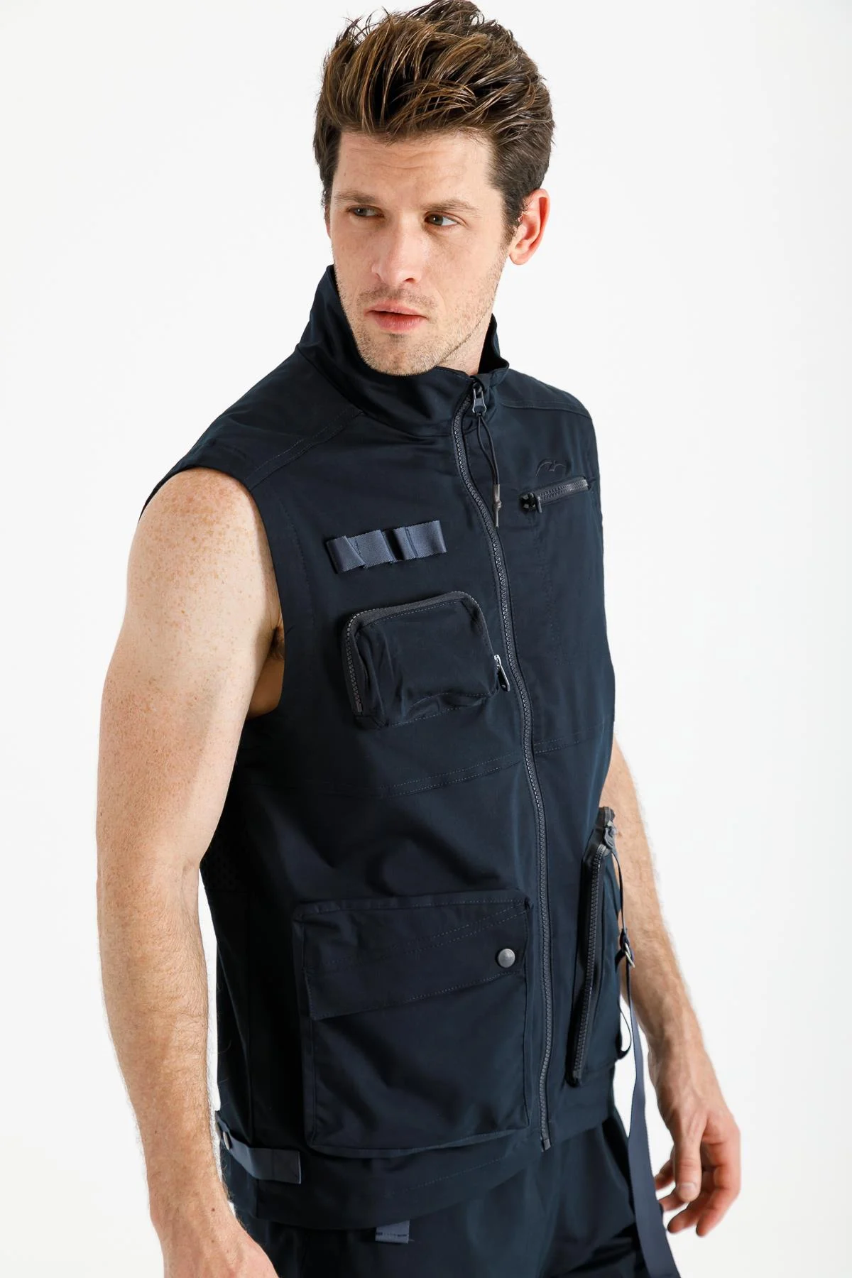 Maraton Regular Erkek Dik Yaka Lacivert Yelek - 4